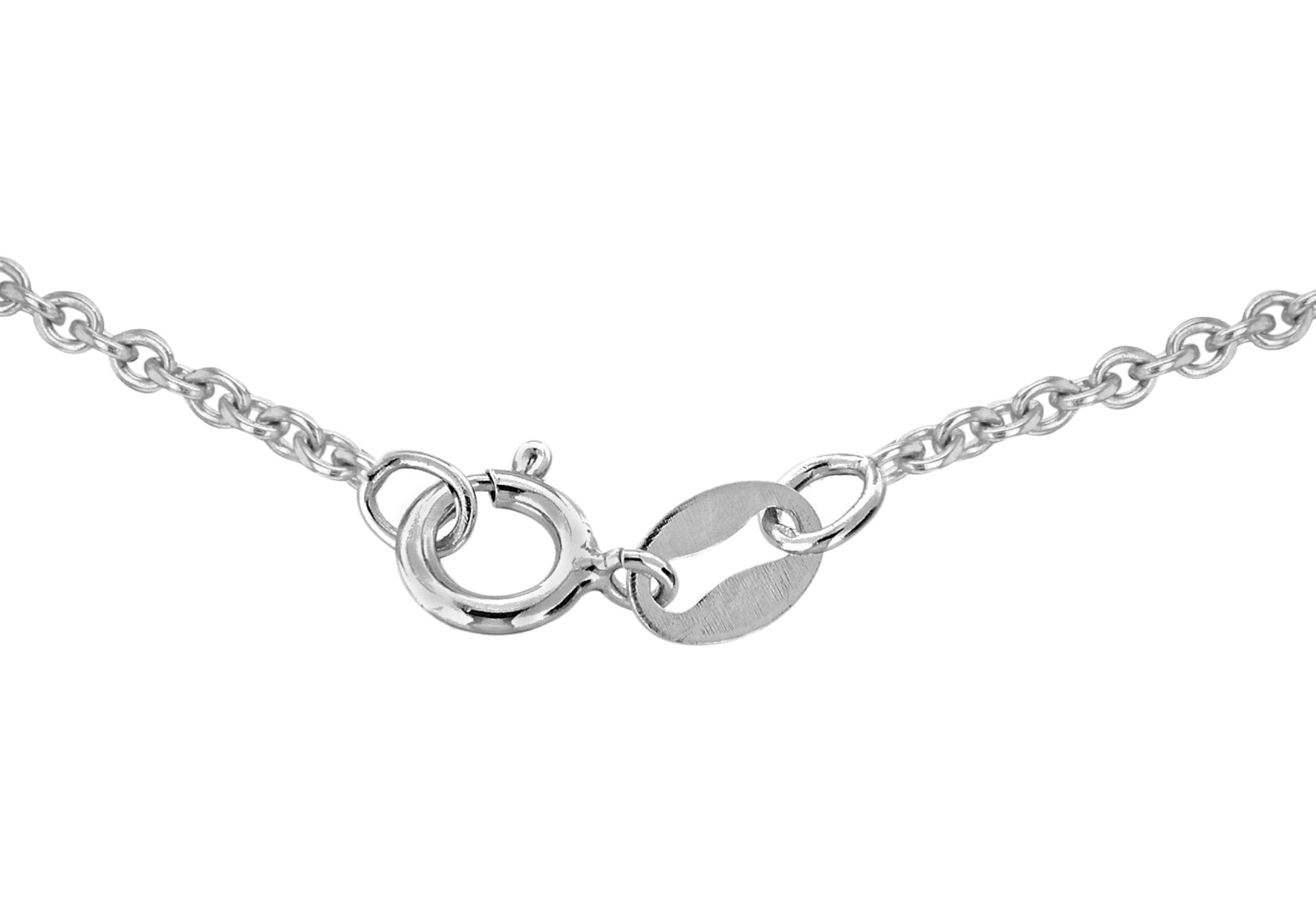 18ct White Gold 0.17ct Open Oval Diamond Necklace