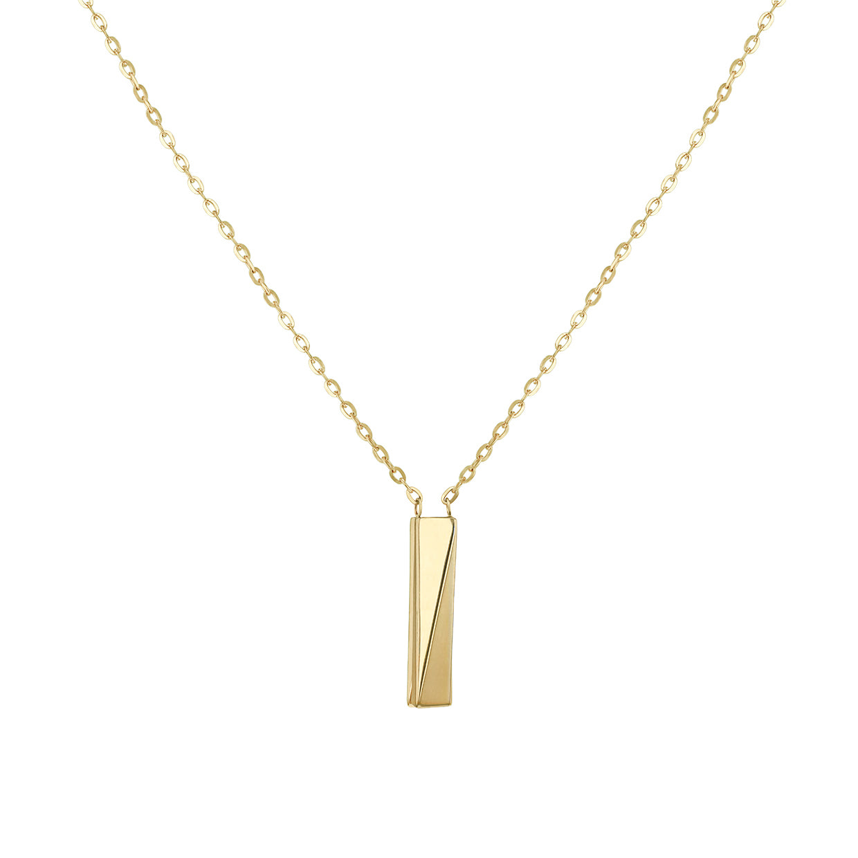 9ct Yellow Gold Twisted Bar Necklet