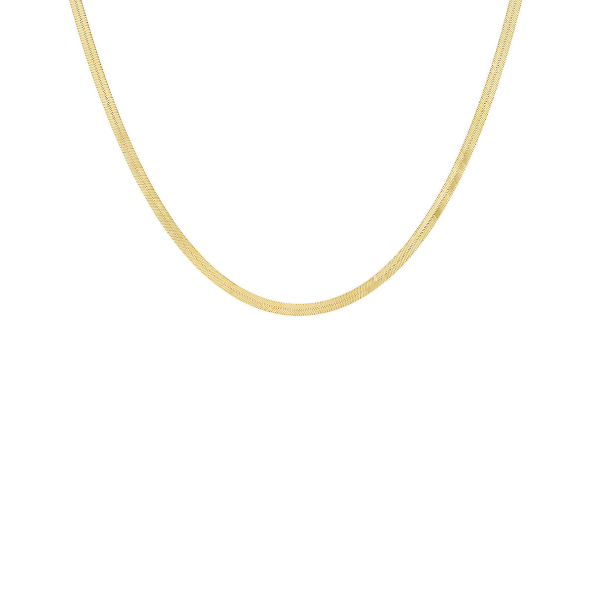 9ct Yellow Gold Silken Herringbone Necklace