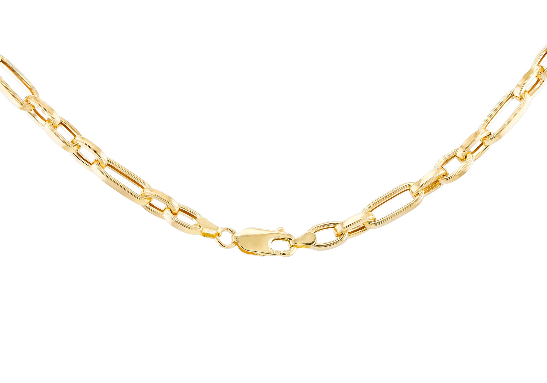 9ct Yellow Gold Fancy Lobster Links Chain