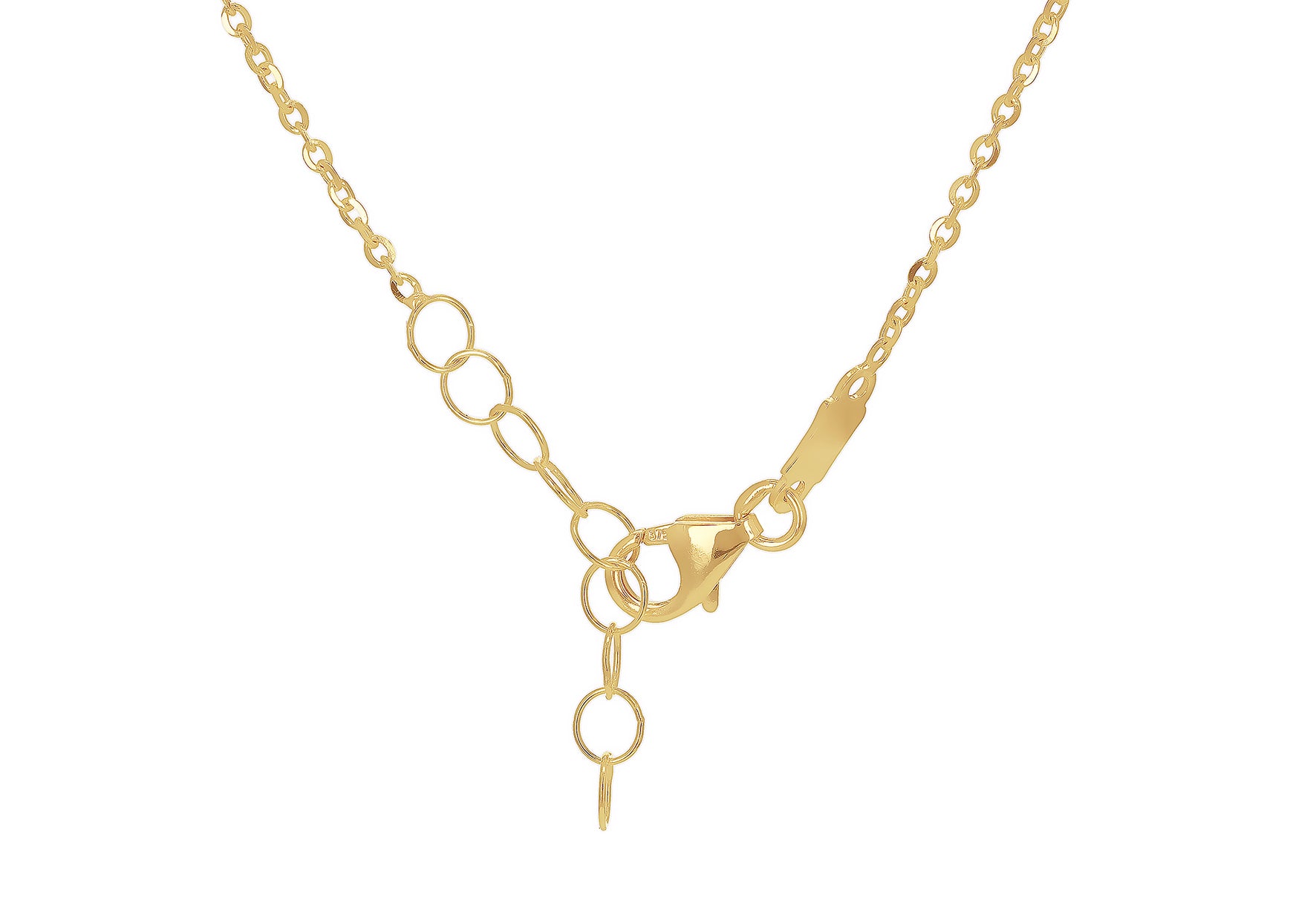 9ct Yellow Gold Black Onyx Clover Petal Necklace