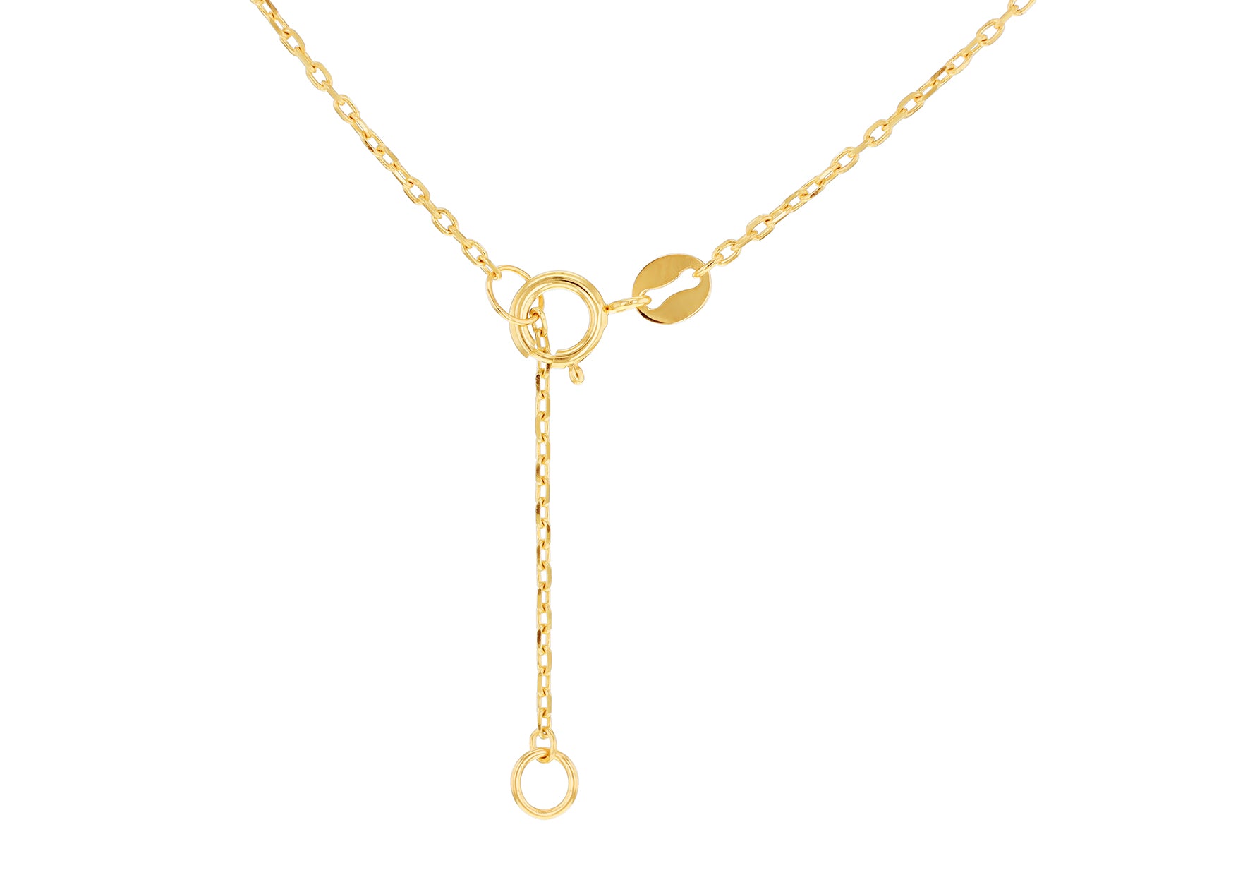 9ct Yellow Gold Black Onyx Clover Ball Chain Necklace