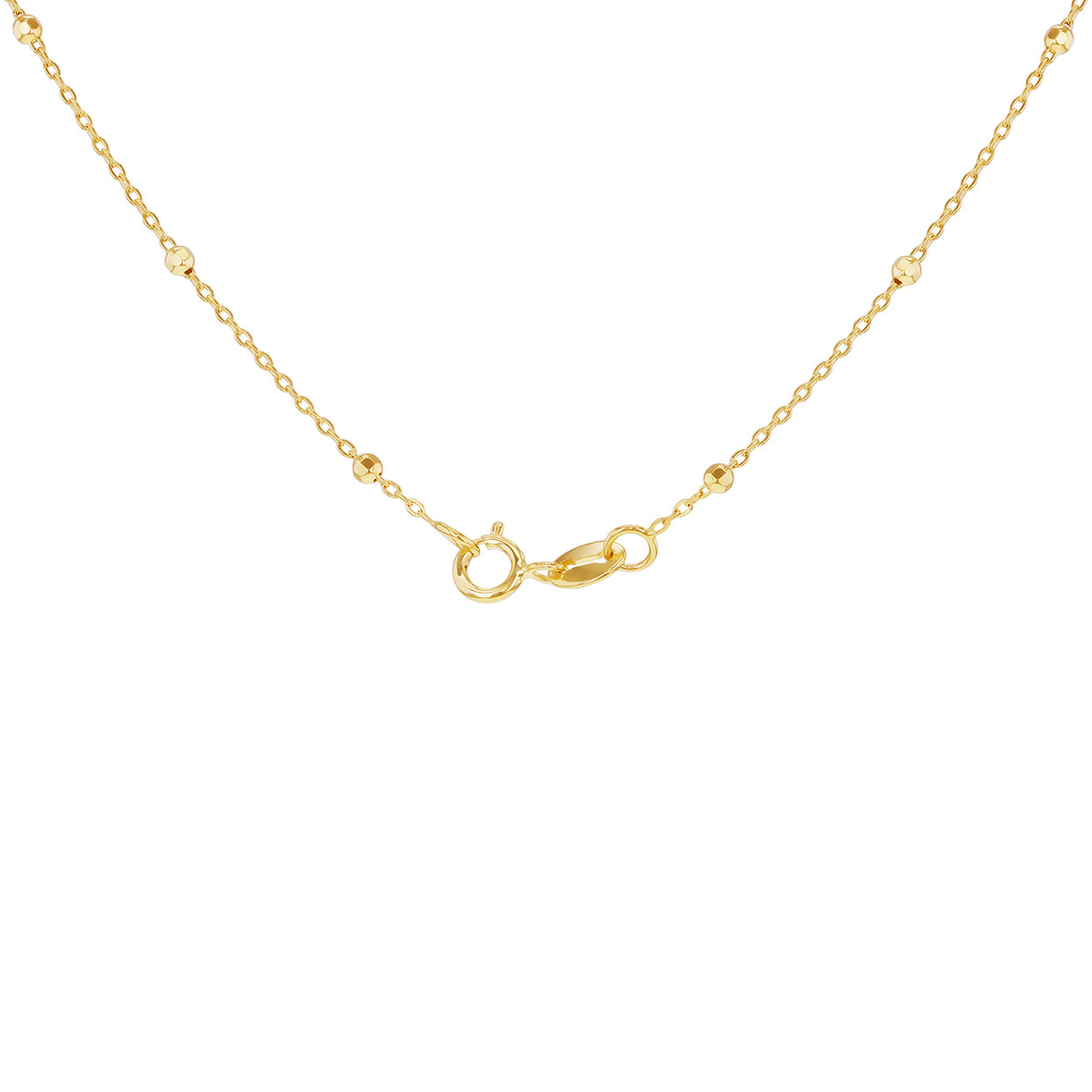9ct Yellow Gold Shimmer Clover Adjustable Trace & Ball Chain Necklace
