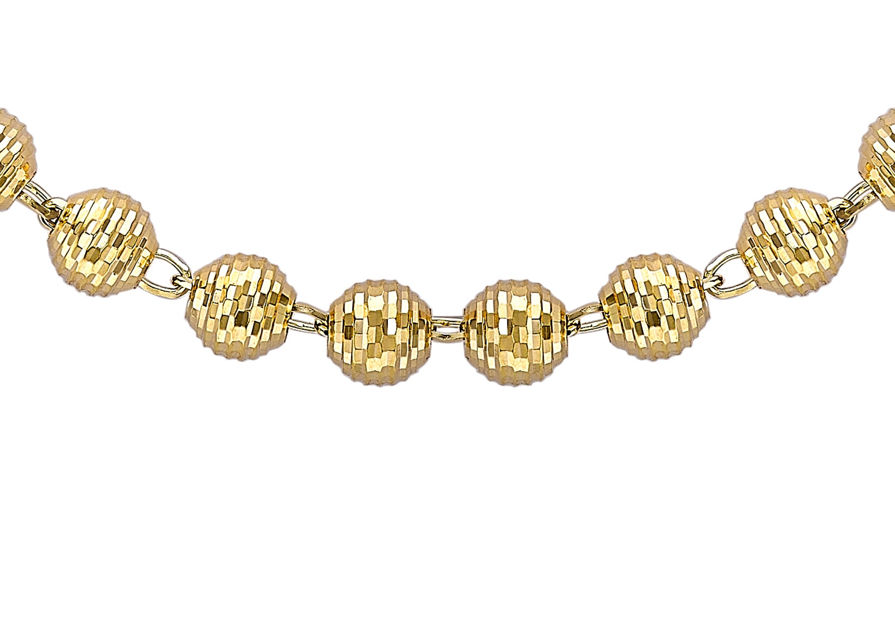 9ct Yellow Gold Diamond Cut Balls Necklace