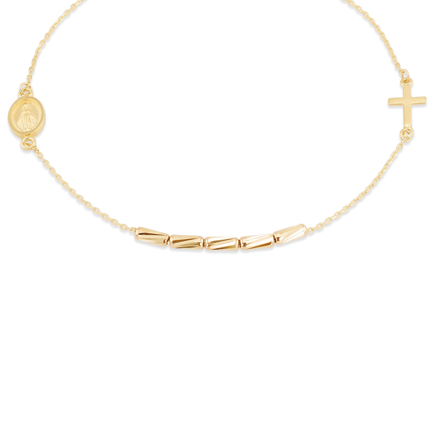 9ct Yellow Gold Rosary Bar Bracelet