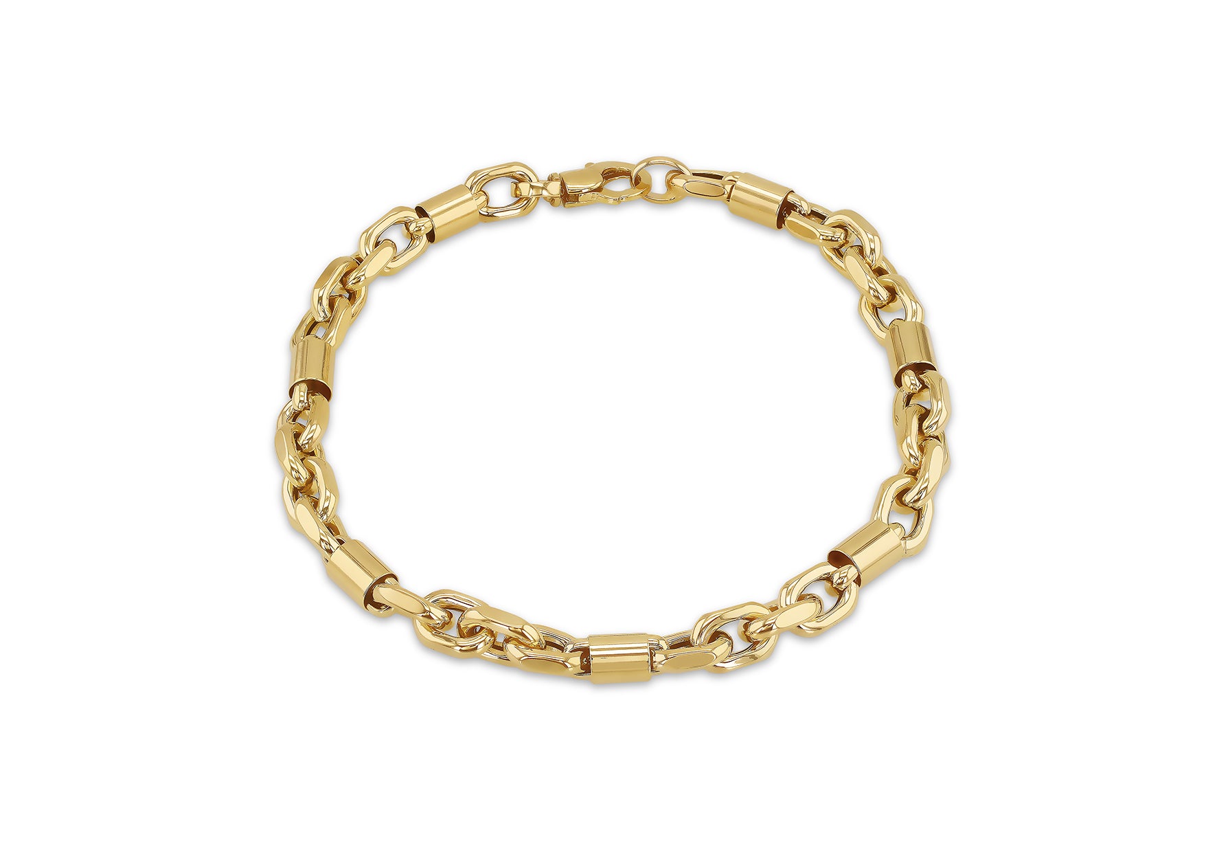 9ct Yellow Gold Belcher Bar Links Bracelet