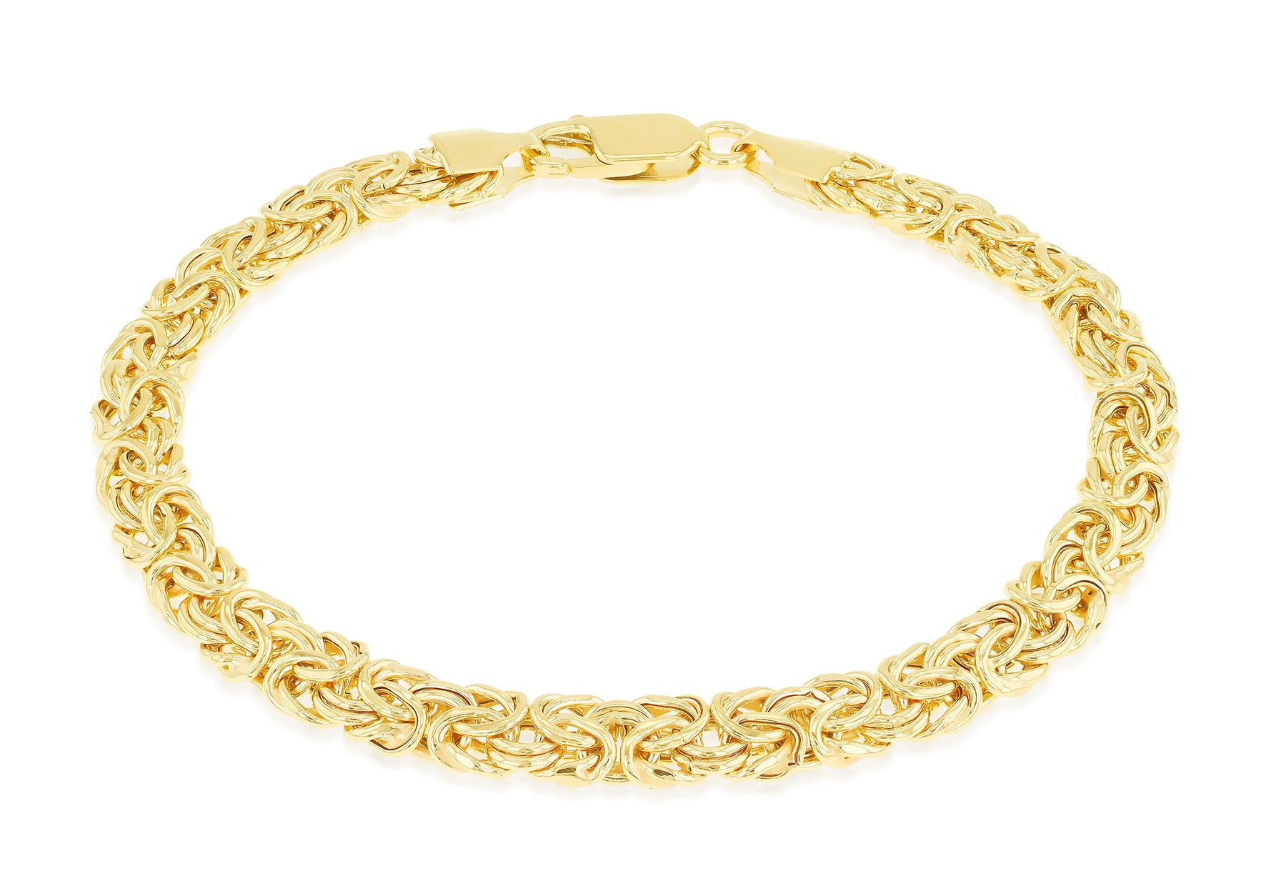 9ct Yellow Gold Domed Byzantine Bracelet