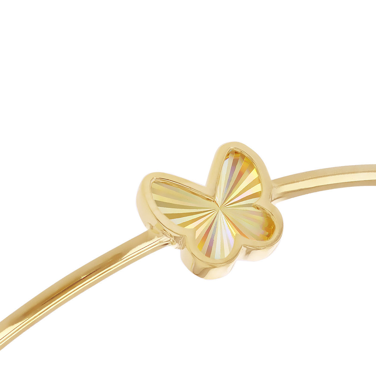 9ct Yellow Gold Starburst Butterfly Bangle