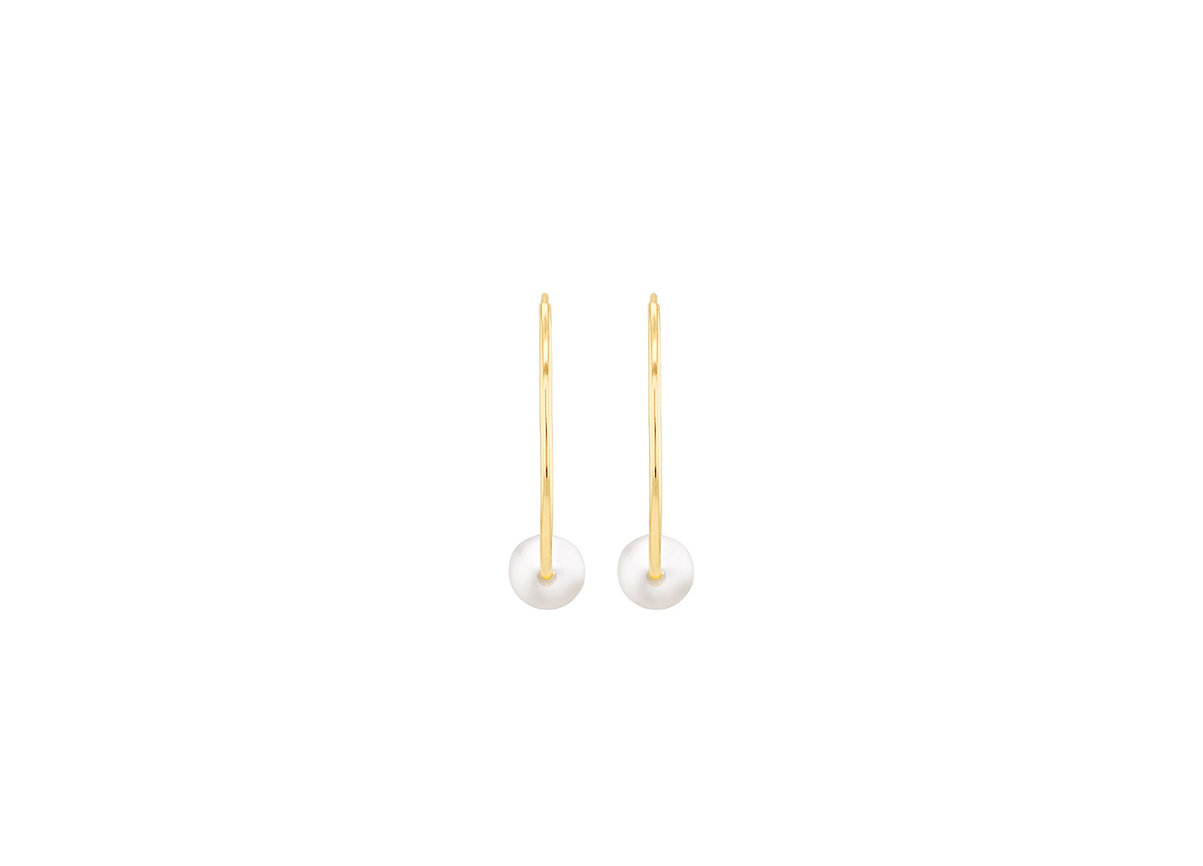9ct Yellow Gold Freshwater Pearl Annulus Earrings