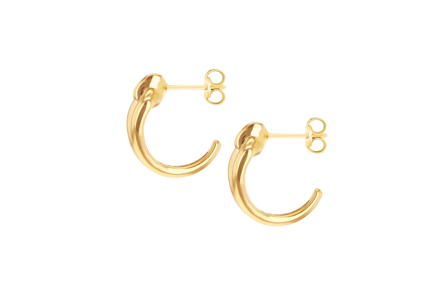 9ct Yellow Gold Hook knot Earrings