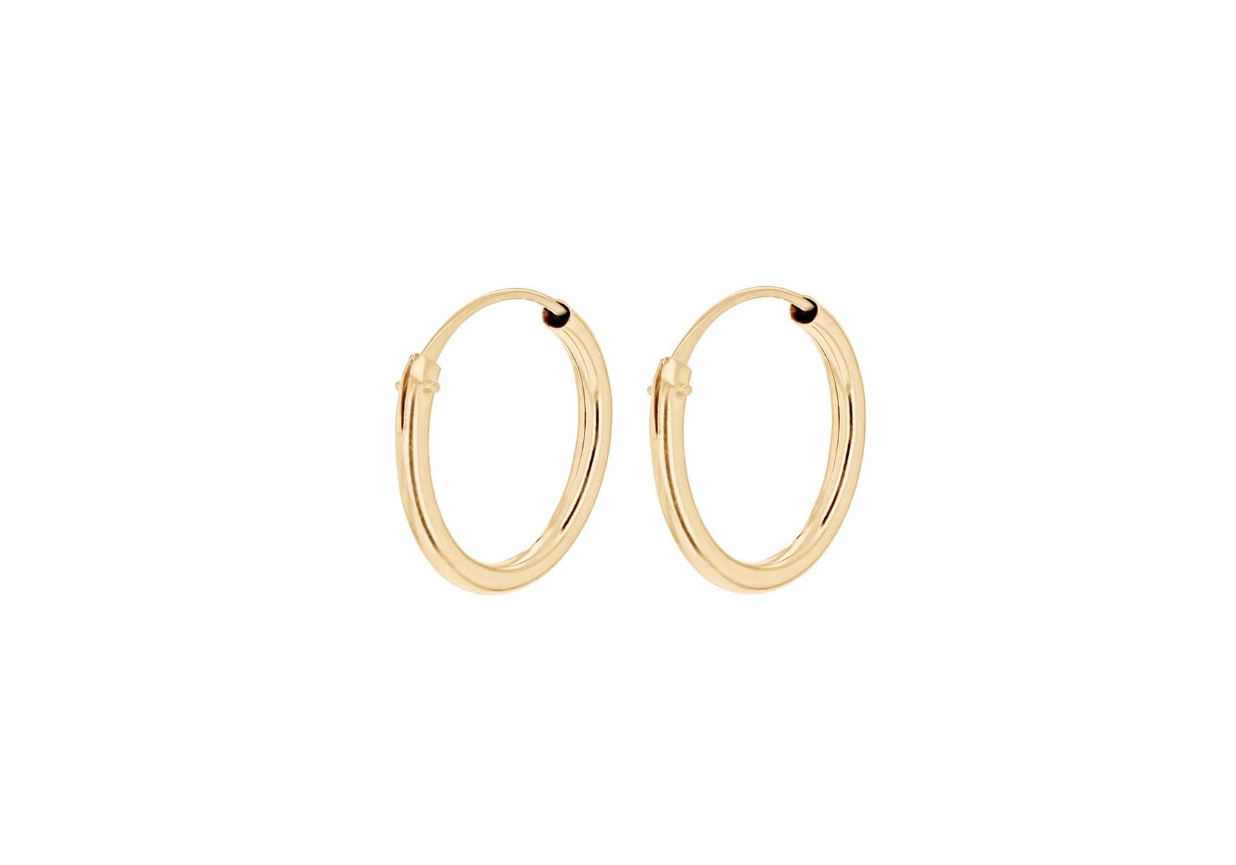 9ct Yellow Gold Small Sleeper Hoop Earrings
