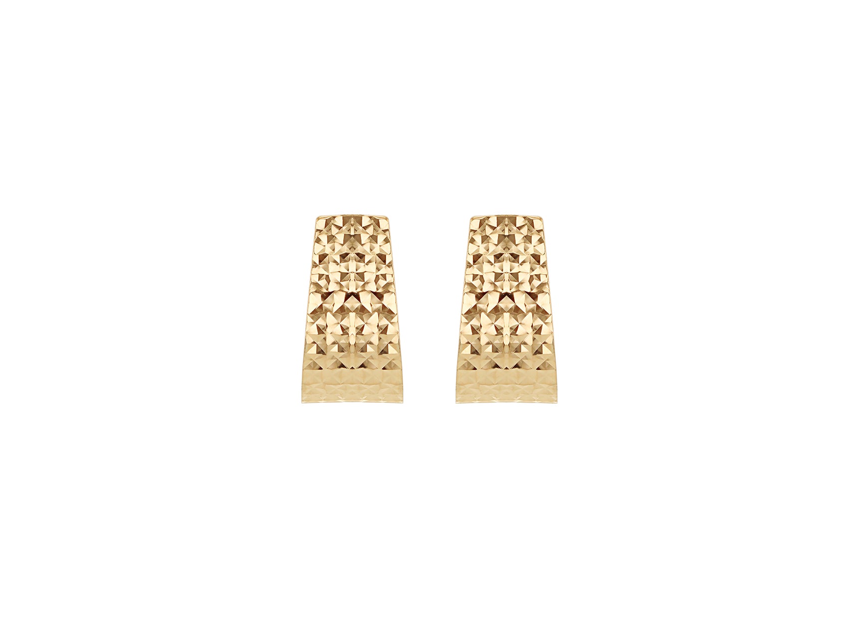 9ct Yellow Gold Curved Stud Earrings