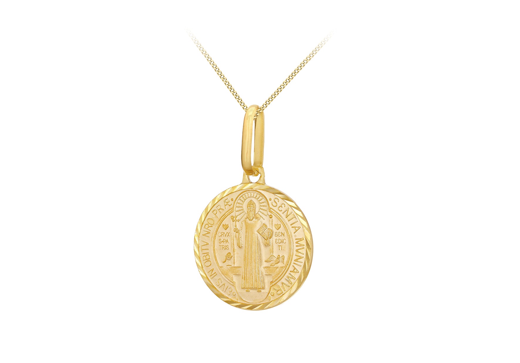 9ct Yellow Gold Saint Benedict Medal Pendant