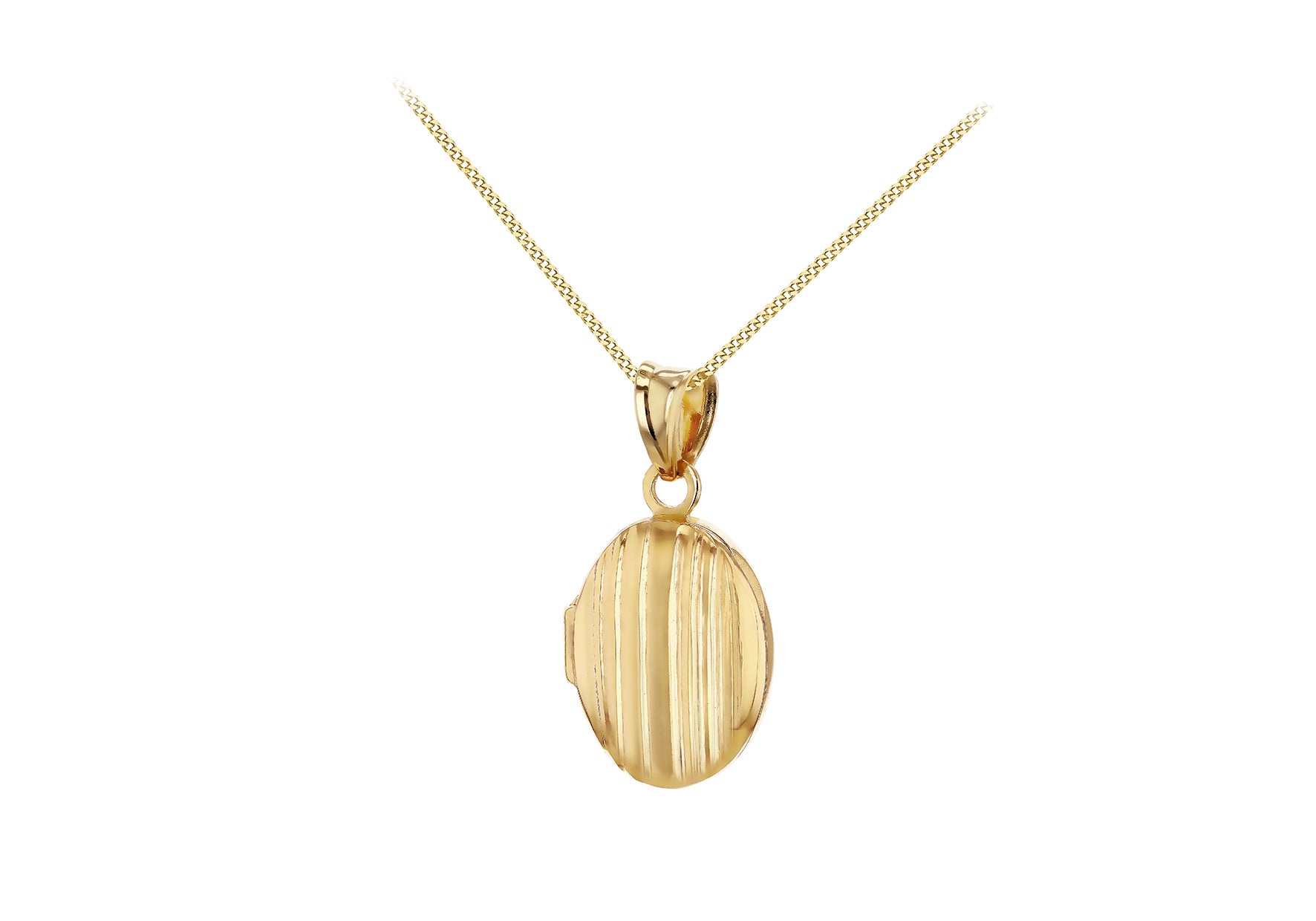 9ct Yellow Gold Oval Locket Pendant