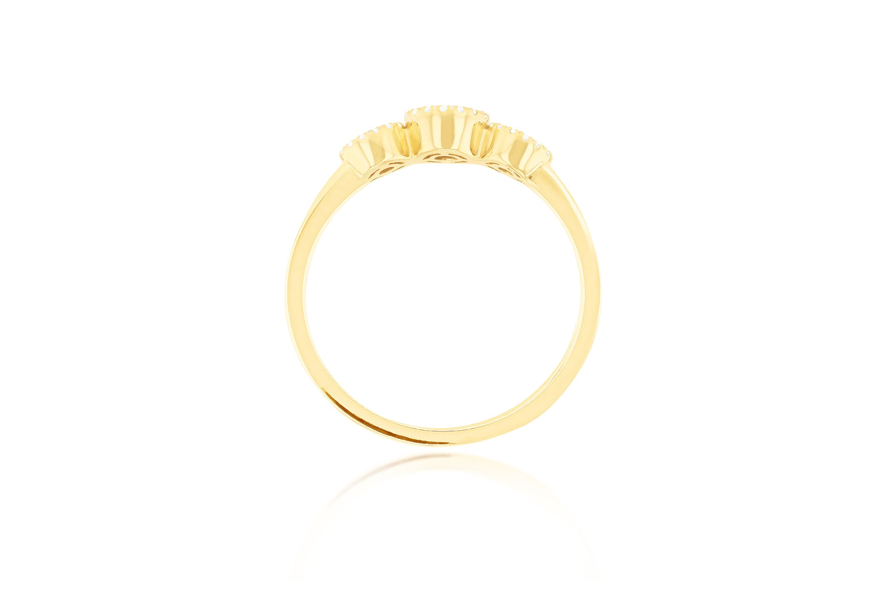 9ct Yellow Gold 0.28ct Diamonds and Sapphires Trinity Ring