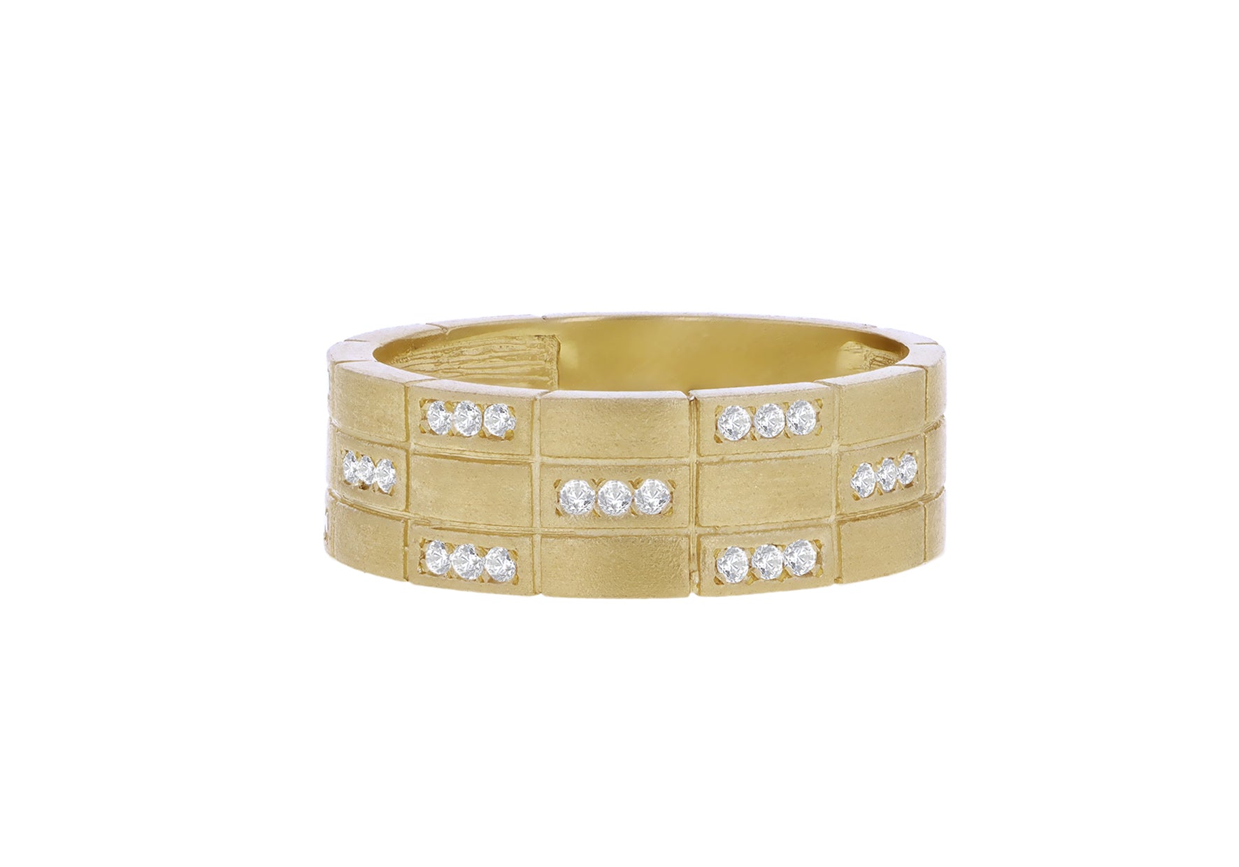 9ct Yellow Gold 0.16ct Diamond Satin Band Ring