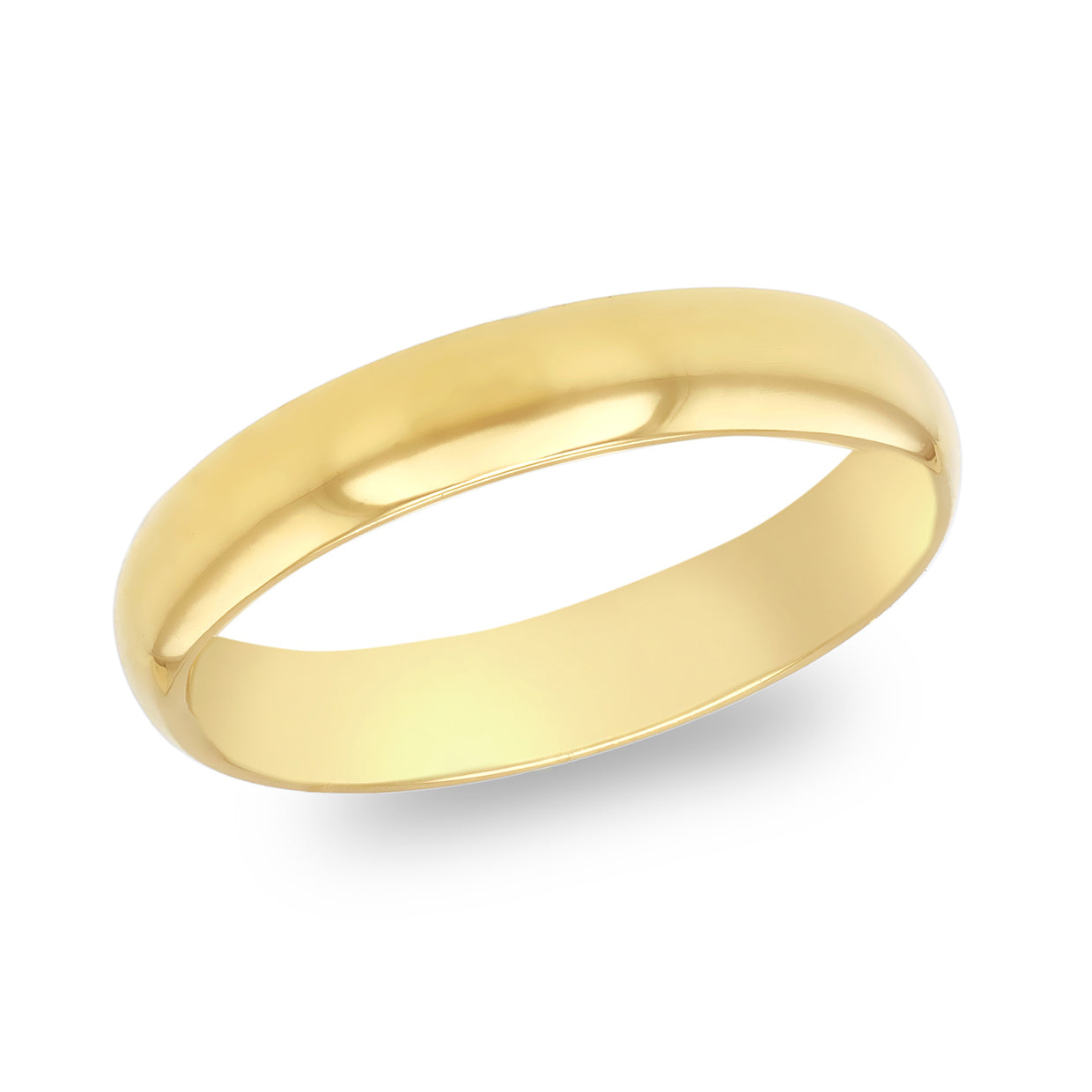 9ct Yellow Gold 4mm Comfort Fit Plain Wedding Band Ring