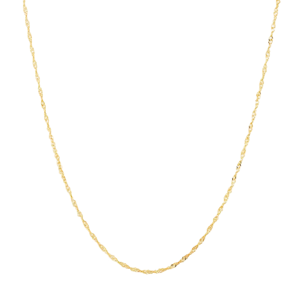 Sterling Silver 1 Micron Yellow Gold Plated Twist Curb Chain
