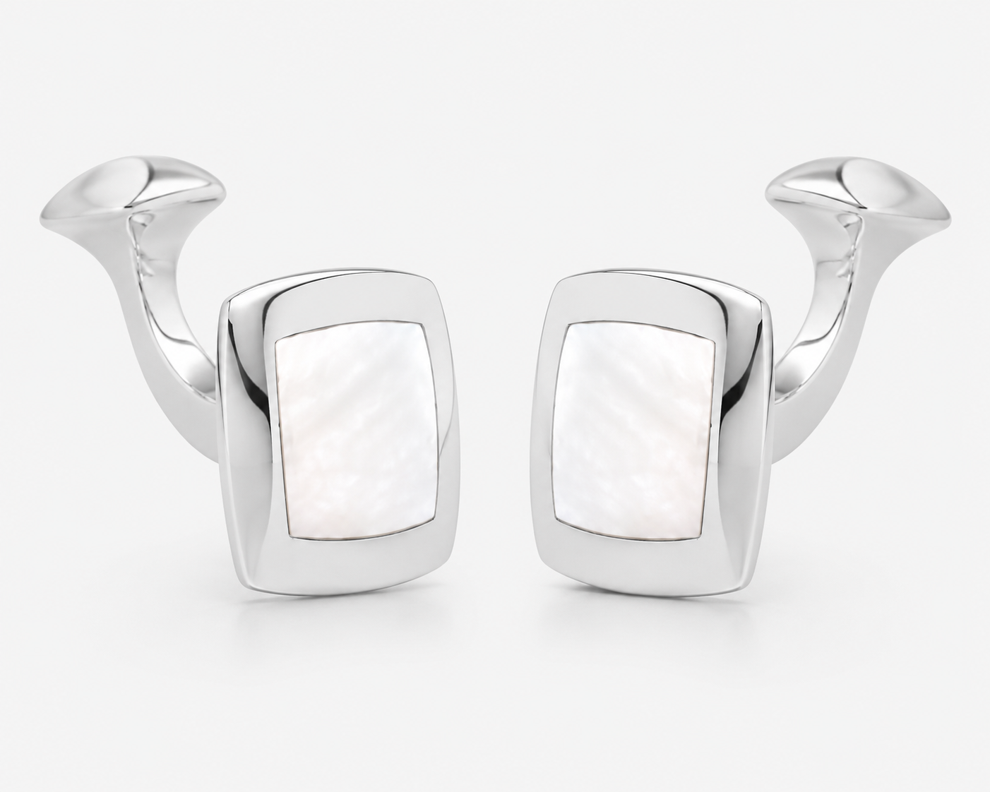 Sterling Silver Mother Of Pearl Cushion Cufflinks