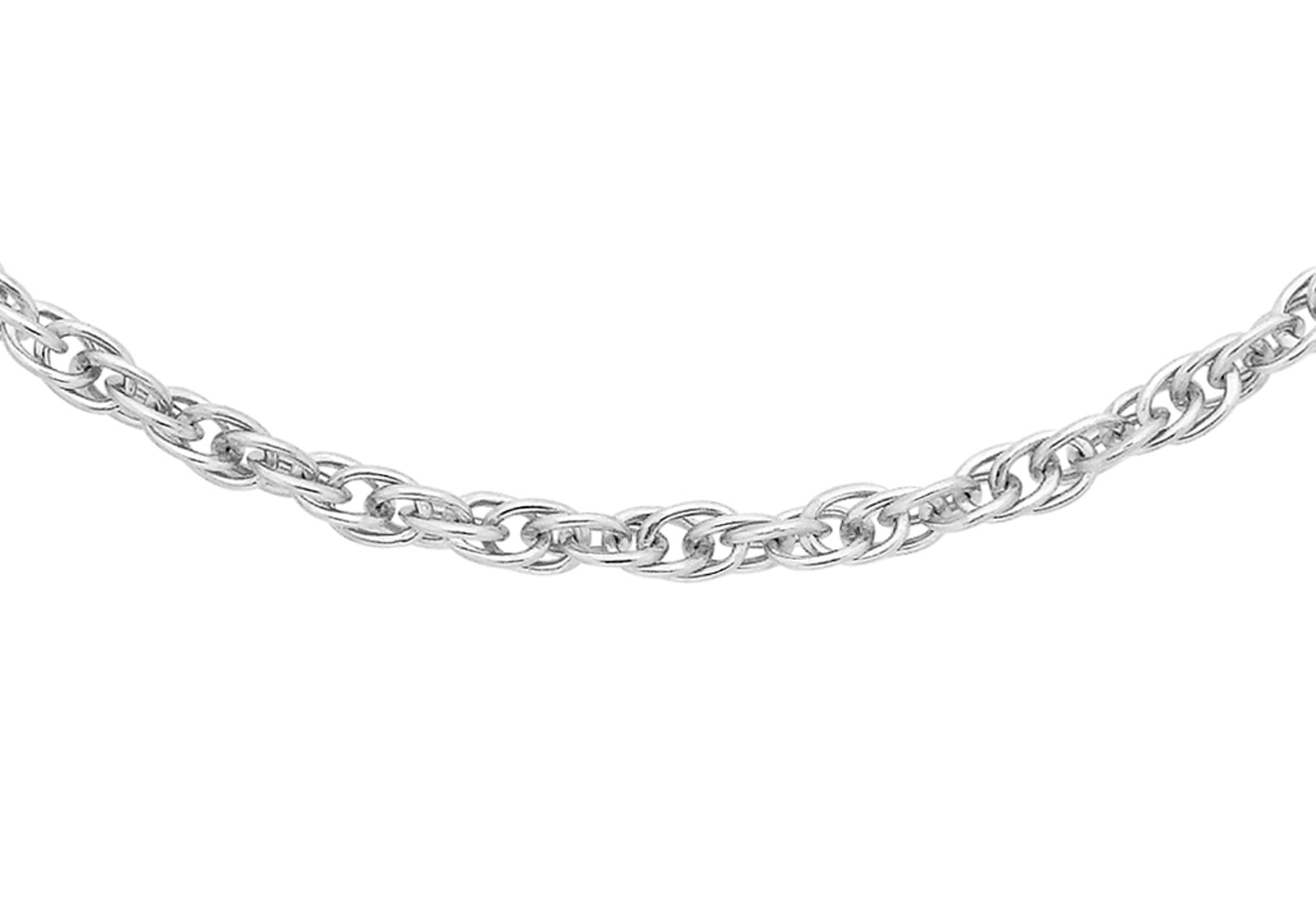 9ct White Gold 20 Slim Prince of Wales Chain