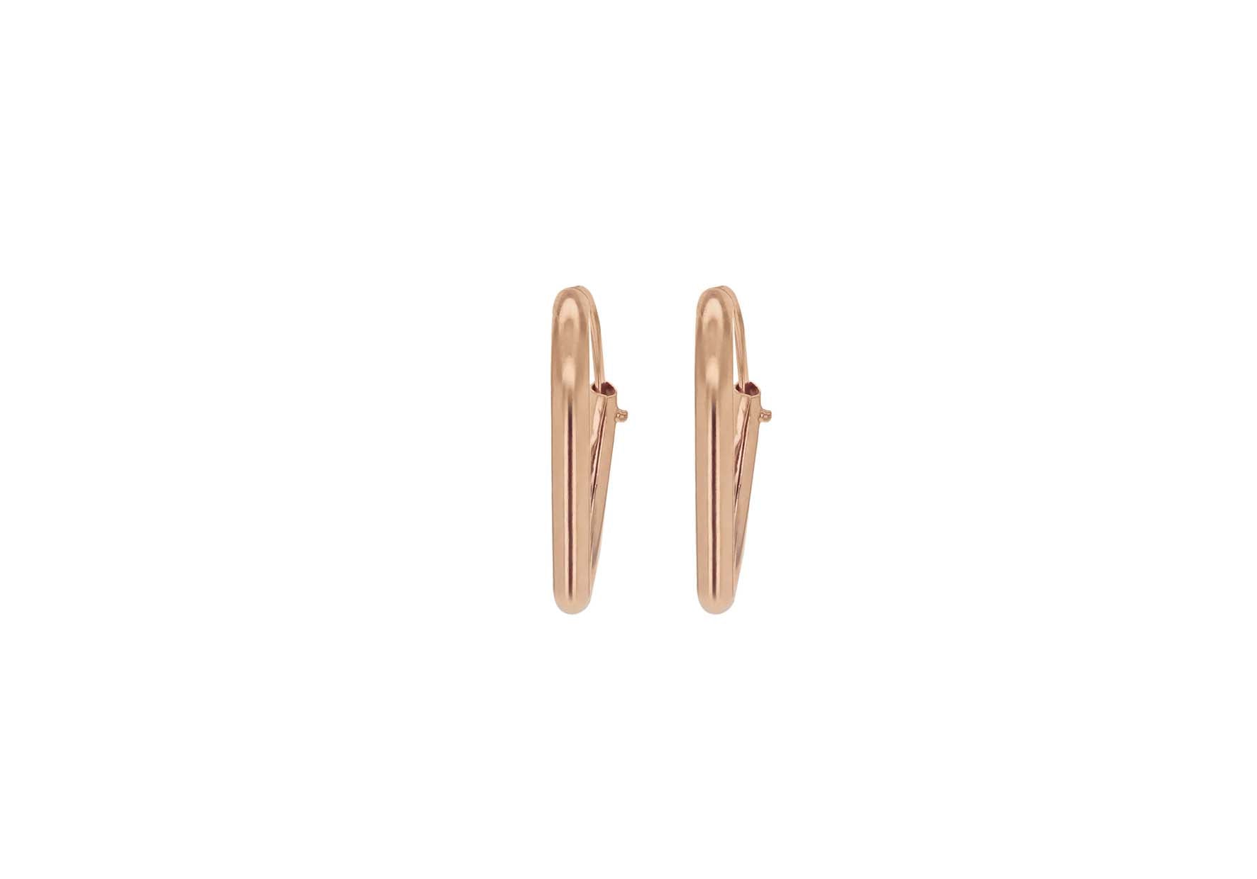 9ct Rose Gold Sleeper Hoop Earrings
