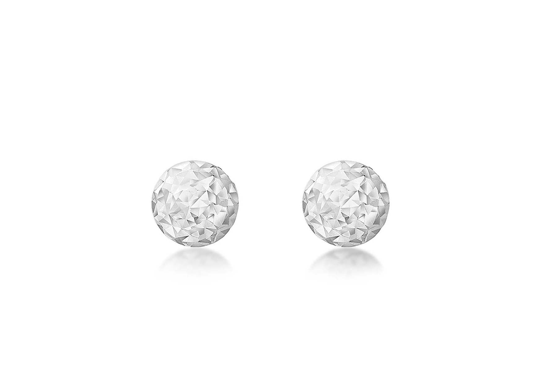 9ct Rose Gold 6mm Diamond Cut Ball Stud Earrings