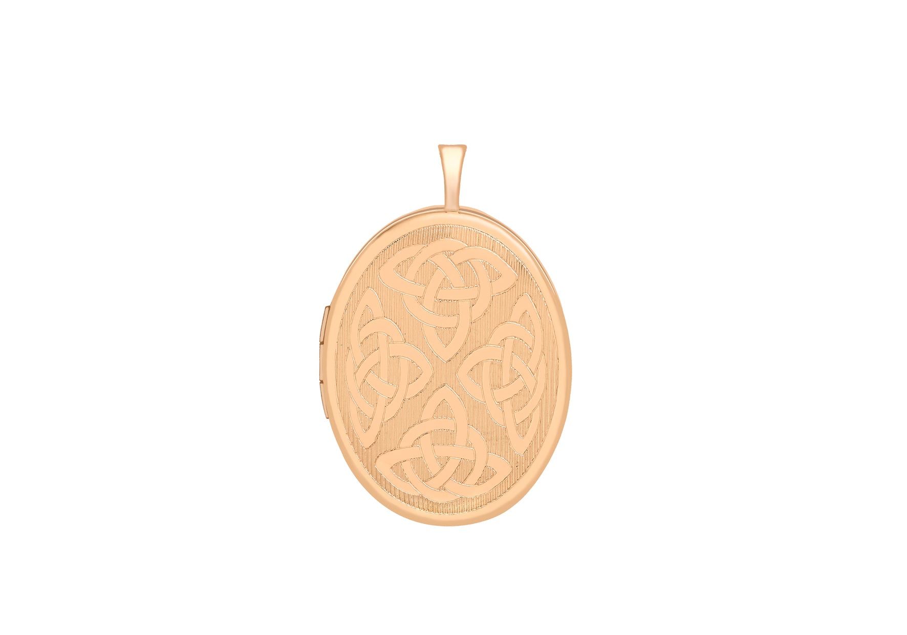 9ct Yellow Gold Etched Celtic Oval Locket