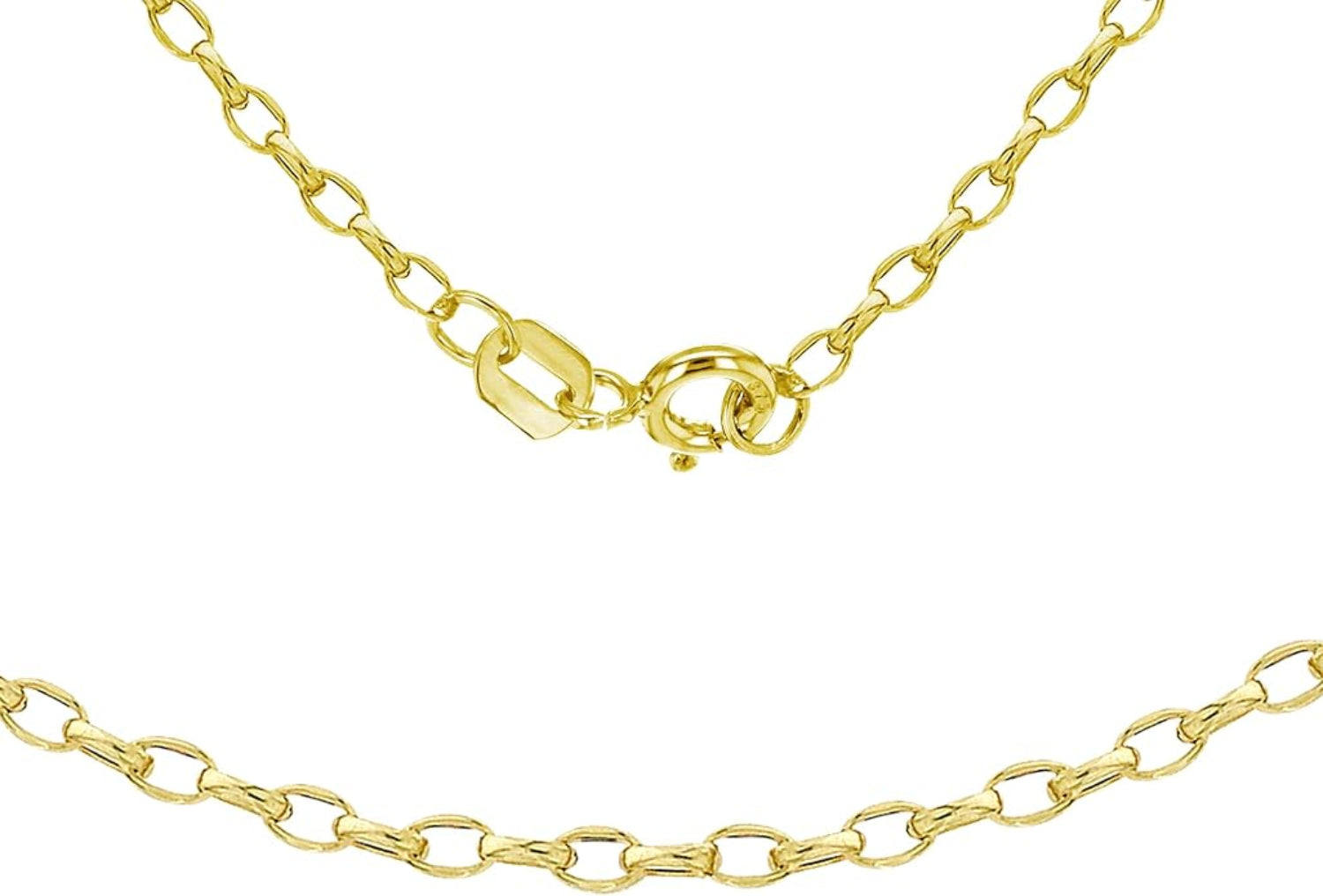 9ct Yellow Gold 80 Diamond Cut Oval Belcher Links Chain