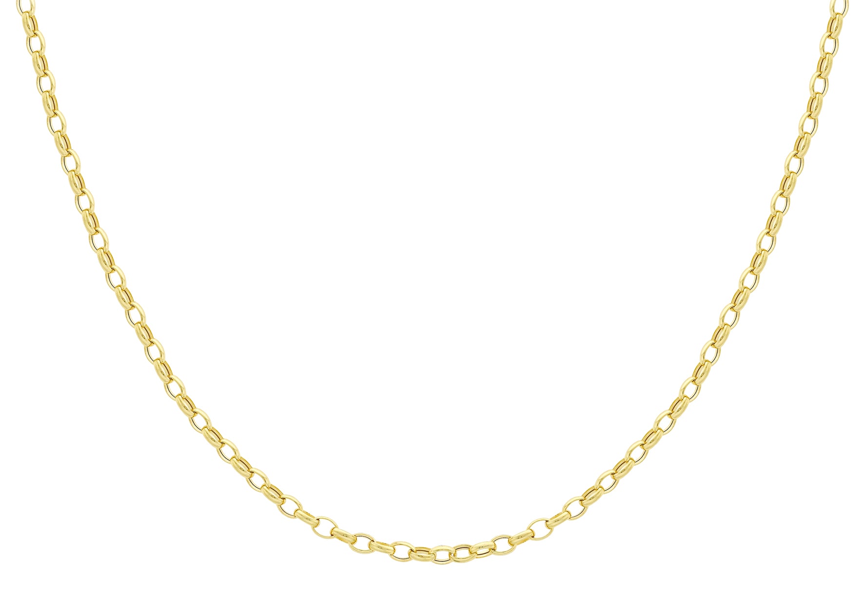 18ct Yellow Gold 130 Oval Belcher Chain Necklace