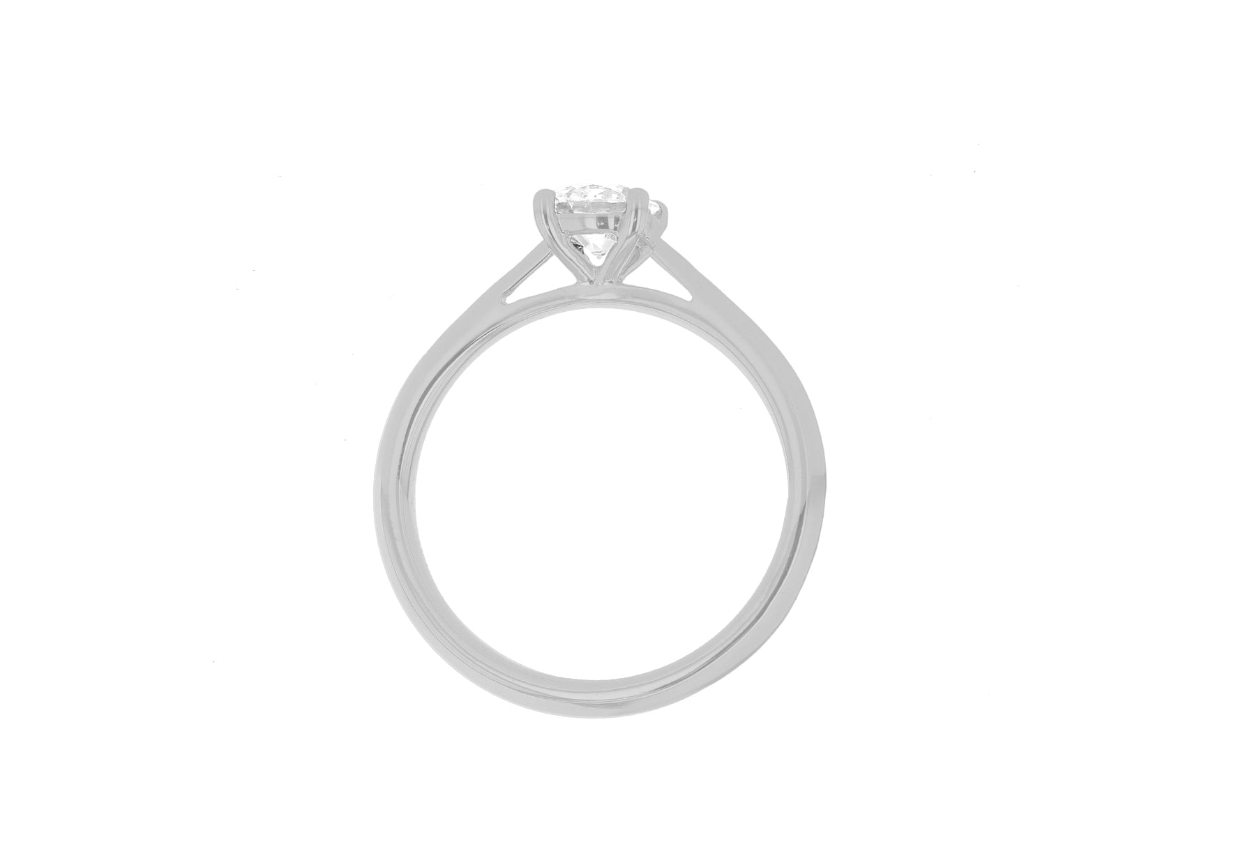 18ct White Gold 1.00ct Diamond Peaked Band Solitaire Ring