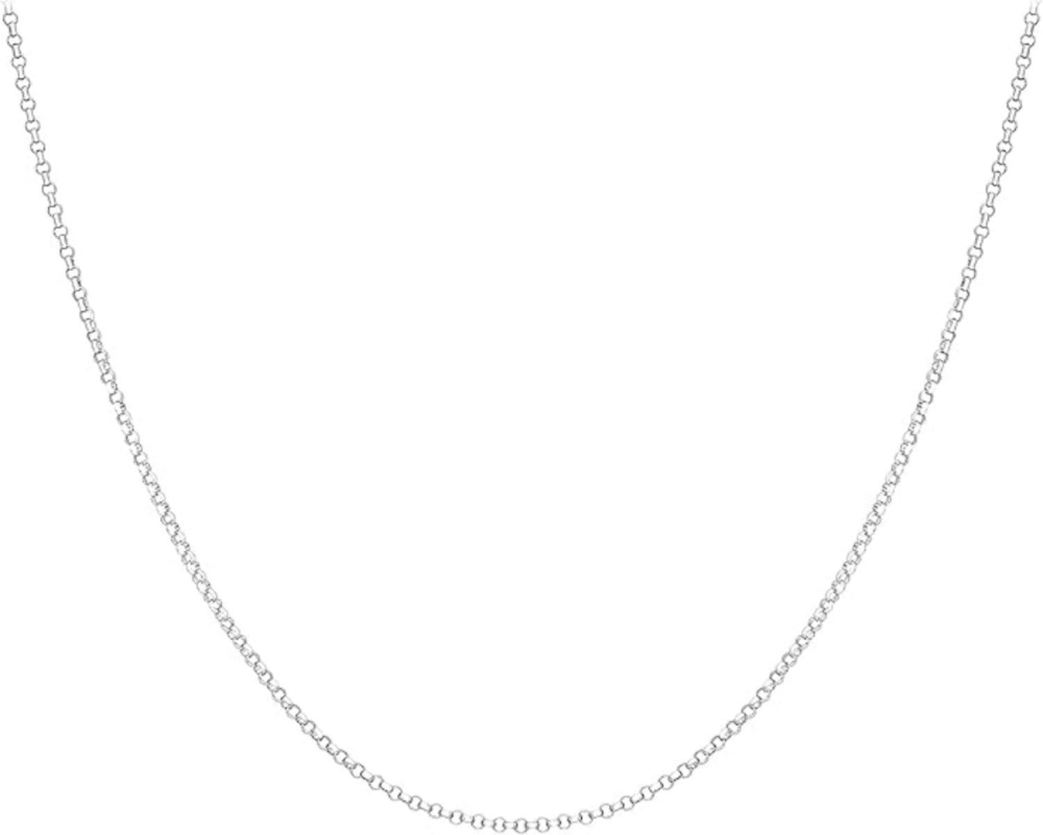 9ct White Gold Round Belcher Links Chain