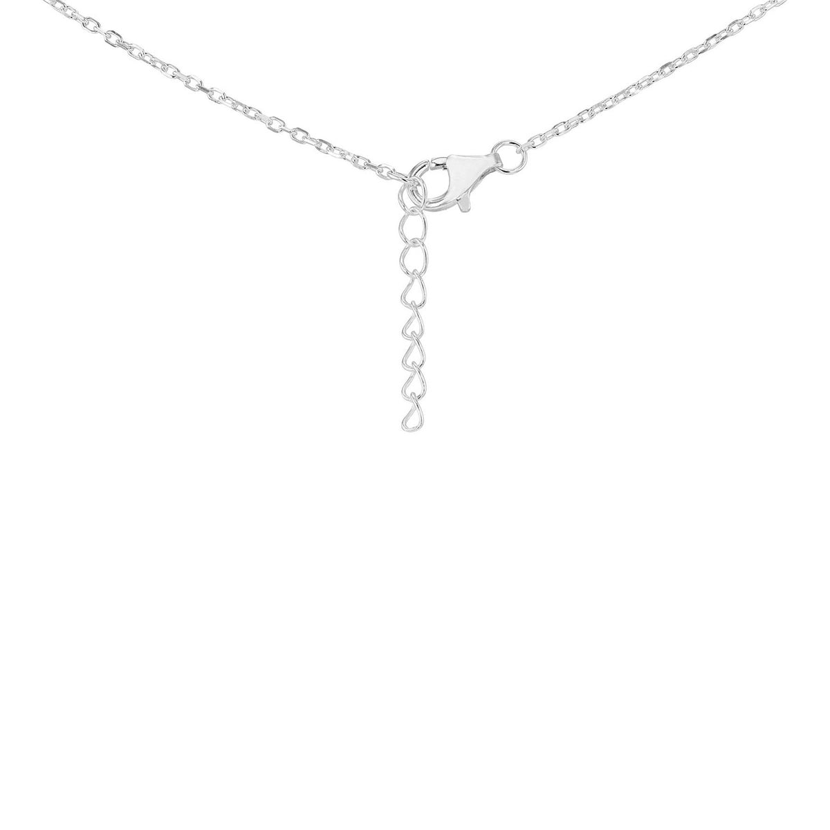 Sterling Silver Rhodium-Plated Crimson Marquise Garland Zirconia Necklace