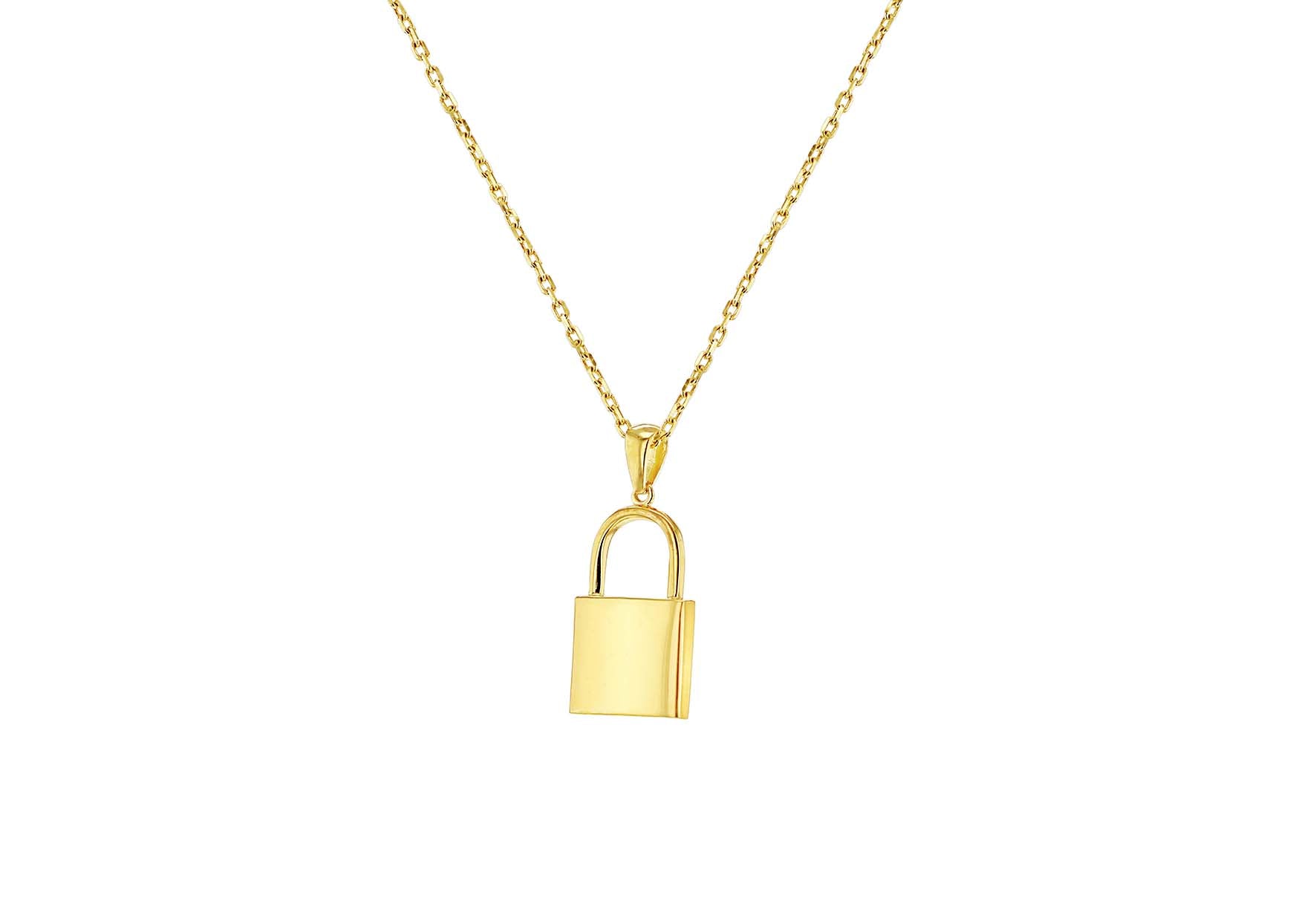 Gold Plated Sterling Silver Padlock Necklace