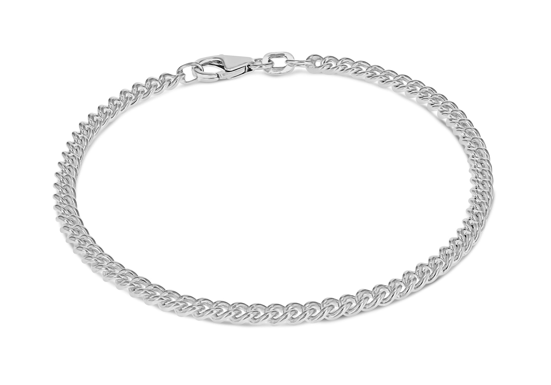 Sterling Silver Round Link Curb Bracelet