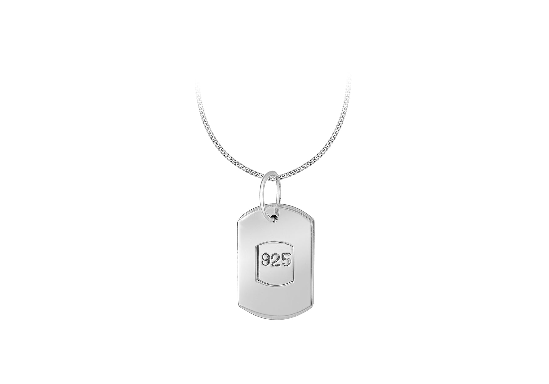 Sterling Silver 925 Double Dog Tag Pendant