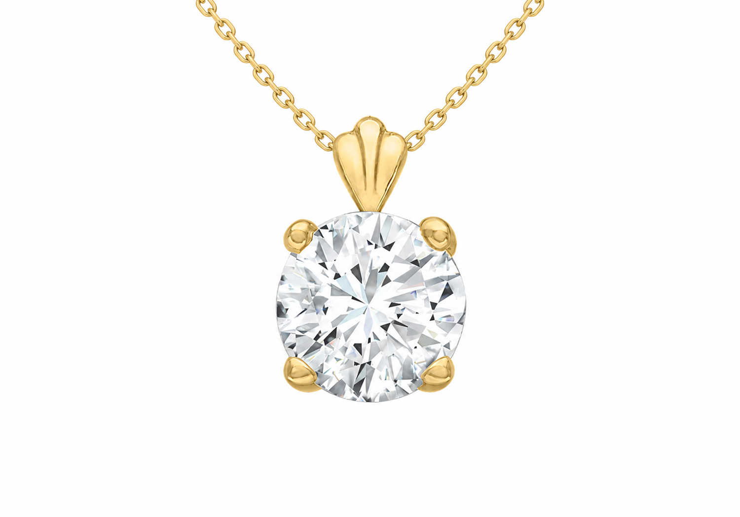 9ct Yellow Gold Round Zirconia Pendant