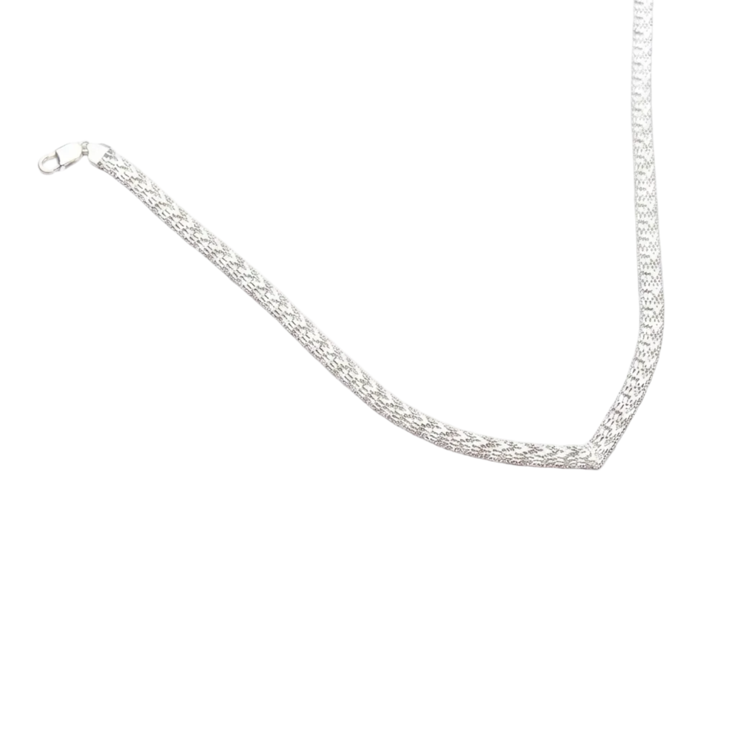 Sterling Silver Chevron V Necklace