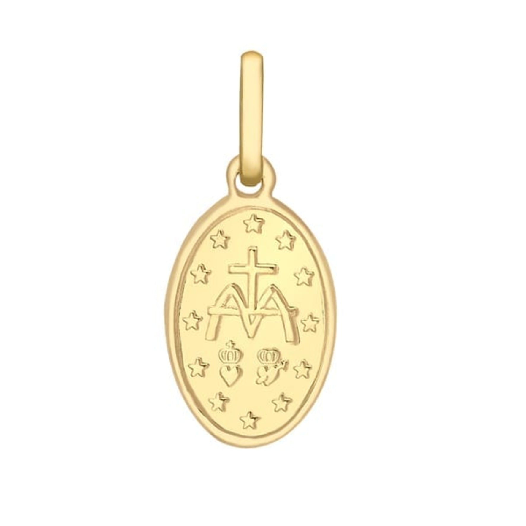 9ct Yellow Gold 'Holy Mary' Reversible Pendant