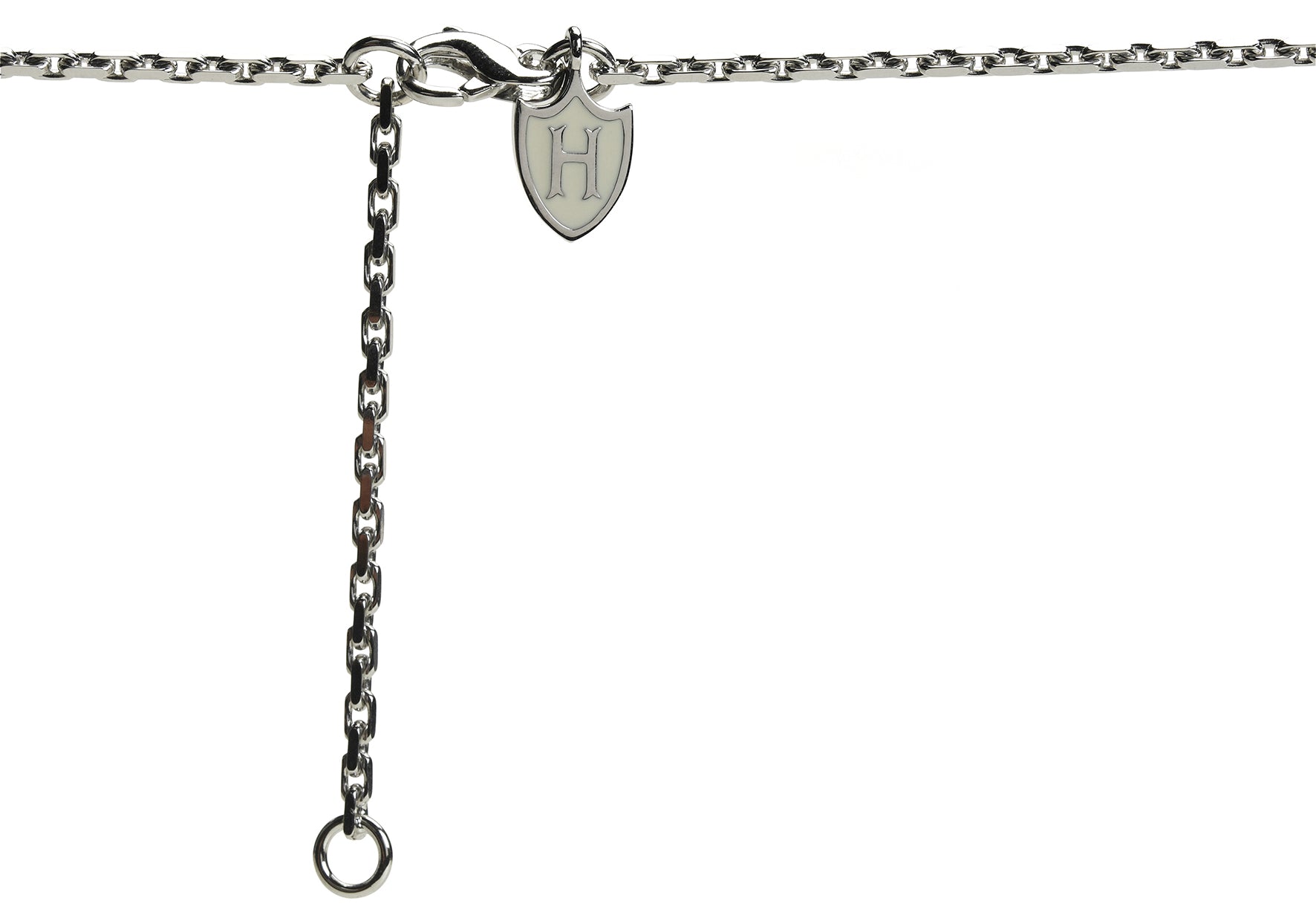 Hoxton London Men's Sterling Silver Stone Black Zirconia Drop Adjustable Necklace