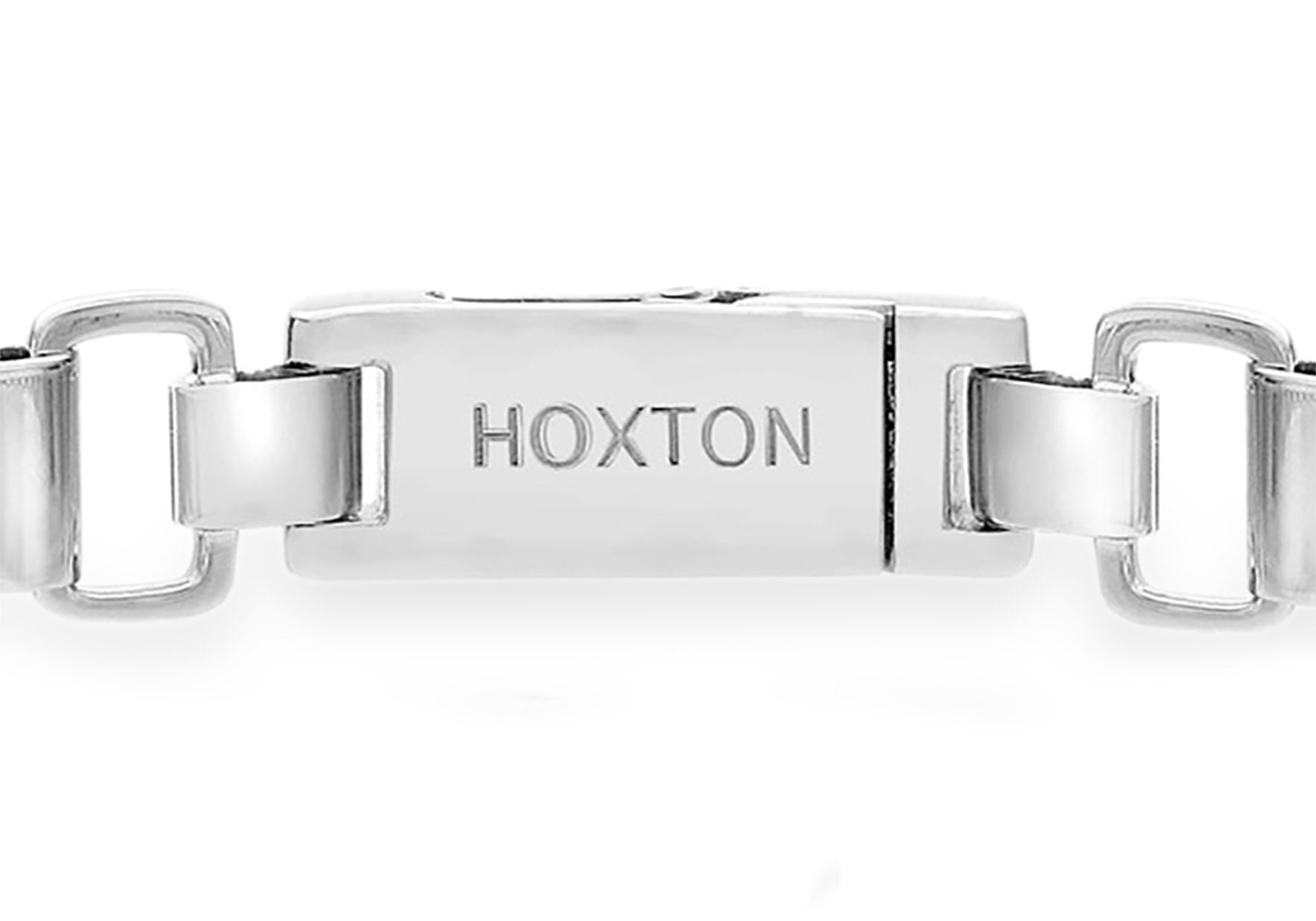 Hoxton London Men's Sterling Silver Brick Open Square Link Bracelet