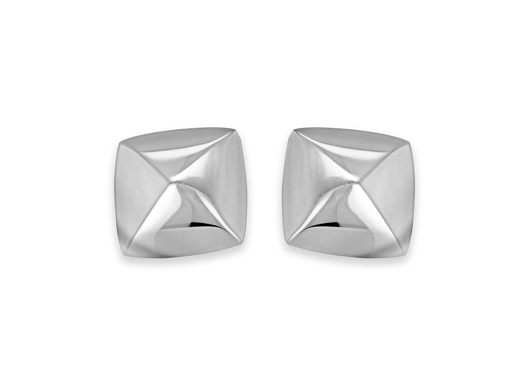 Hoxton London Men's Sterling Silver Square Pyramid Cufflinks