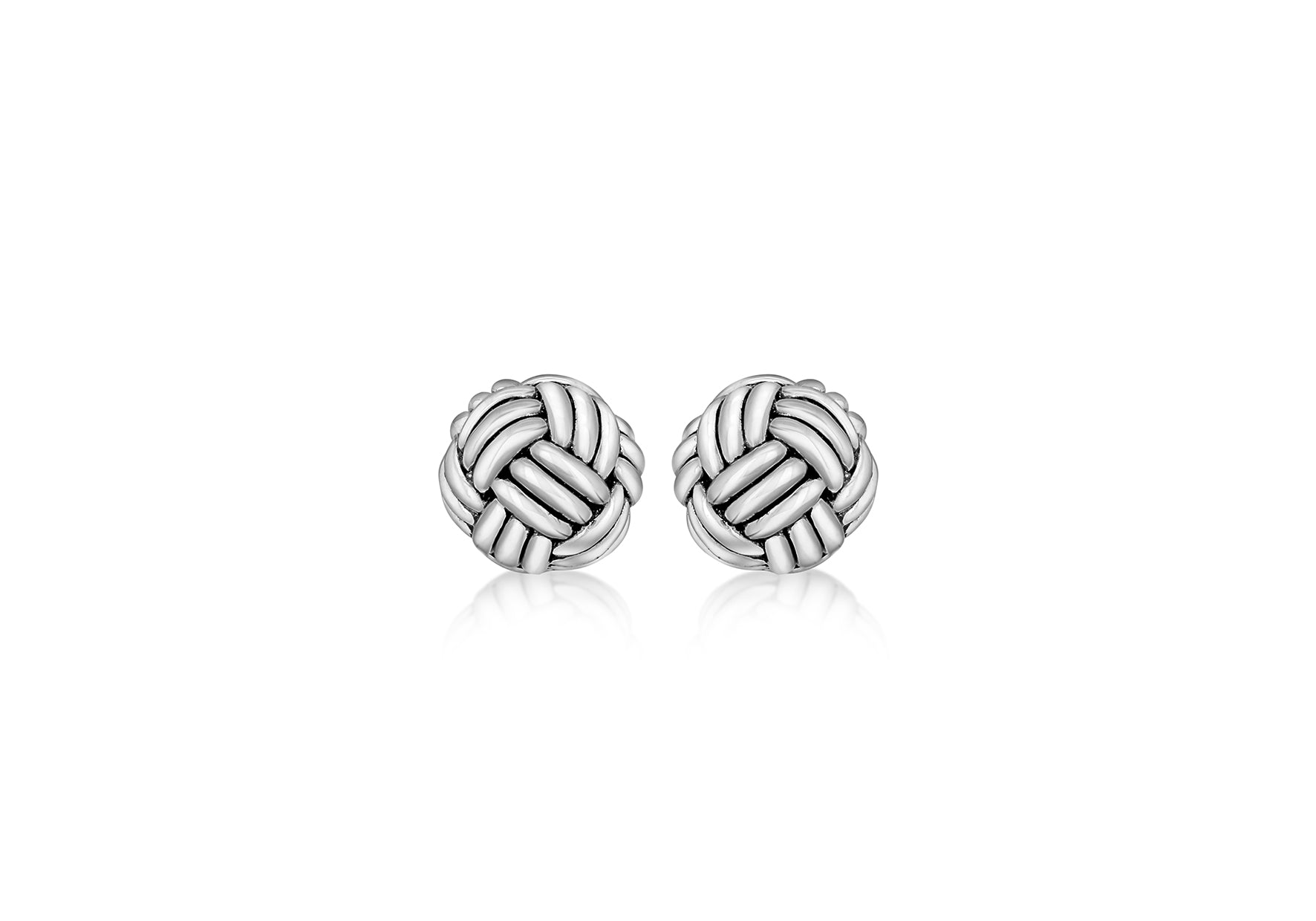 Hoxton London Men's Sterling Silver Oval Weave Cufflinks