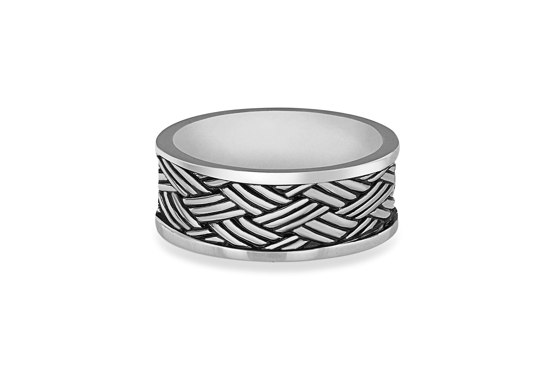 Hoxton London Men's Sterling Silver Bamboo Oxidised Ring