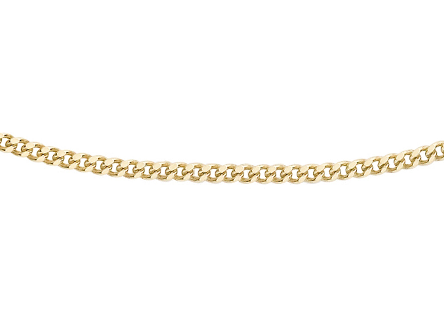 9ct Yellow Gold 20 Diamond Cut Slim Curb Chain