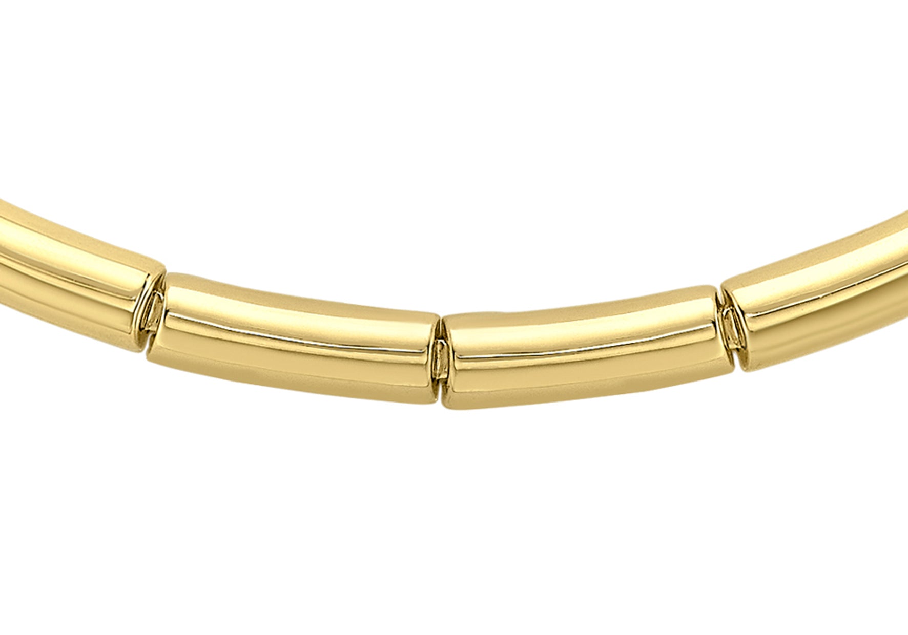 9ct Yellow Gold 5mm urved Bar Link Necklace 48m/19"9