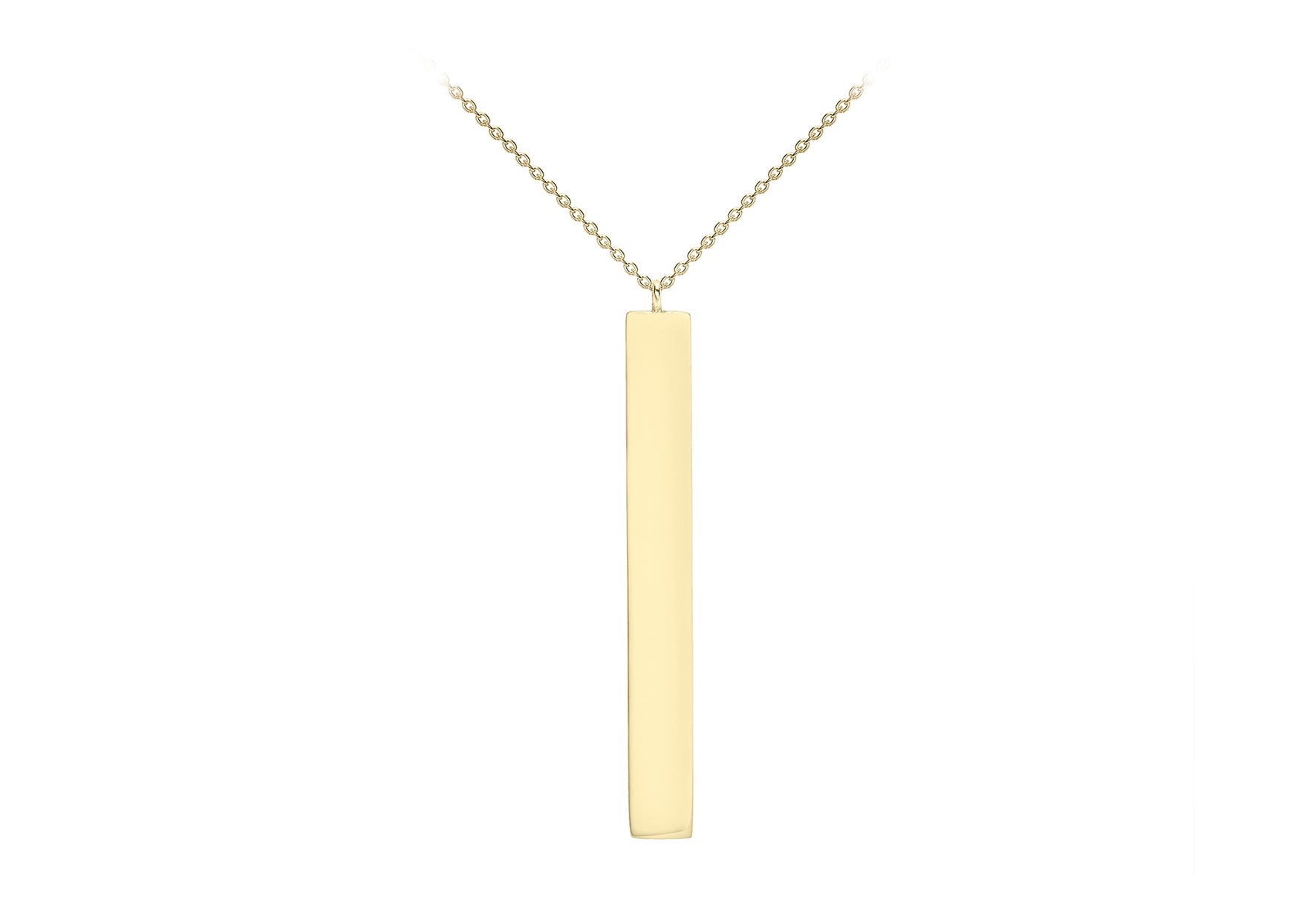 9ct Yellow Gold 4.9mm x 39.7mm Vertial Bar Adjustable Necklace 41m/16"-43m/17"9