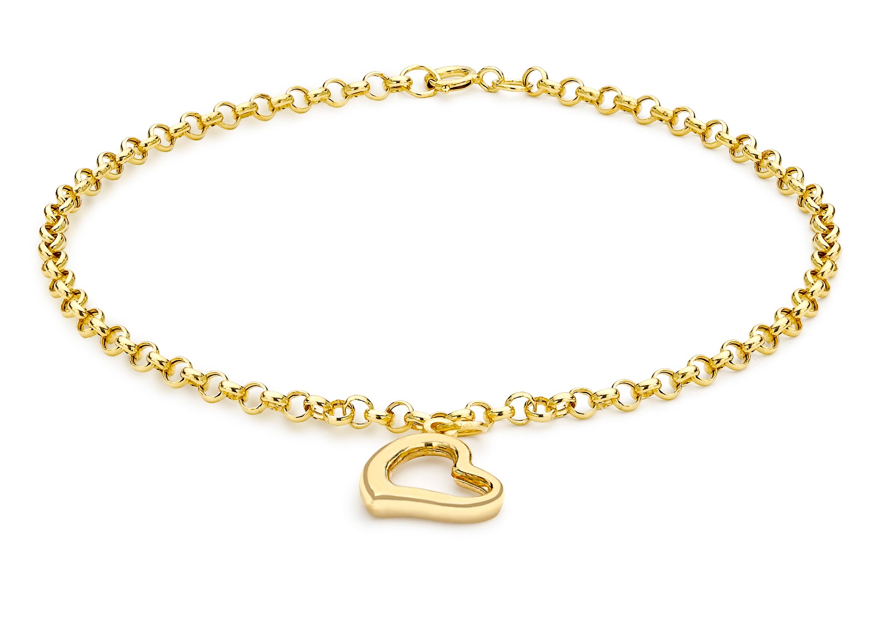 9ct Yellow Gold Heart Bracelet