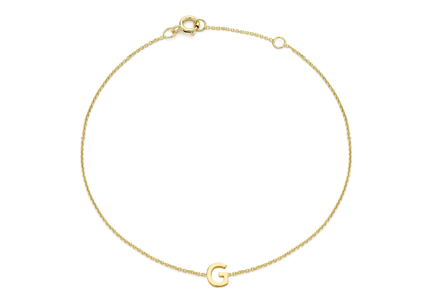 9ct Yellow Gold Initial Letter Bracelet