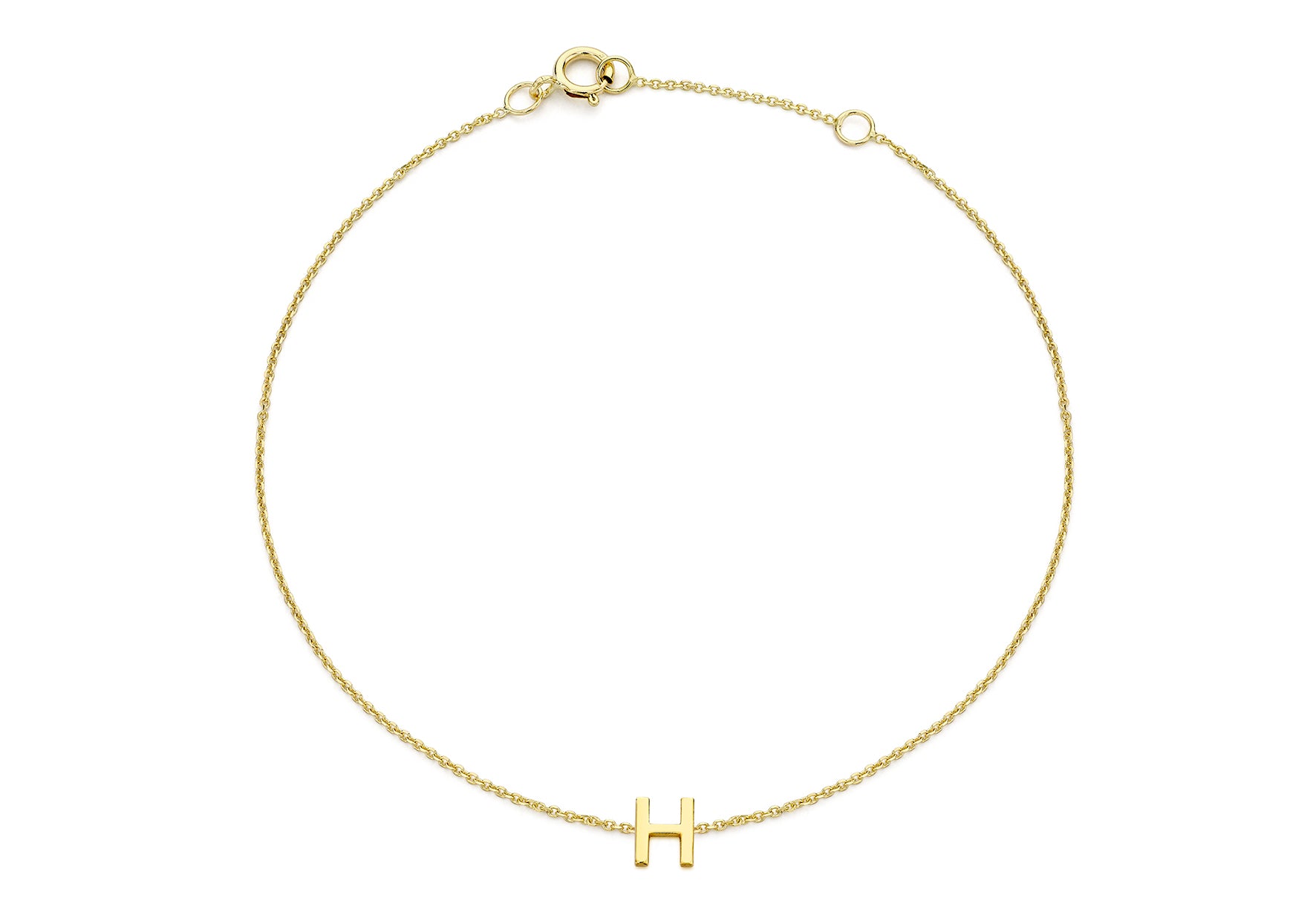 9ct Yellow Gold Initial Letter Bracelet