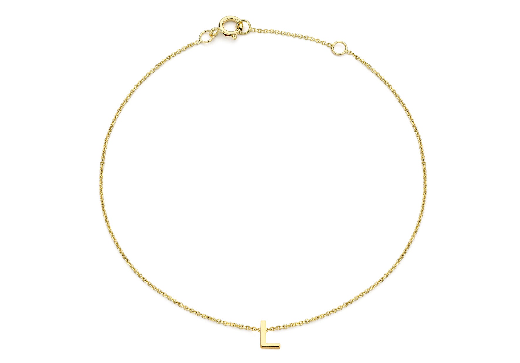 9ct Yellow Gold Initial Letter Bracelet